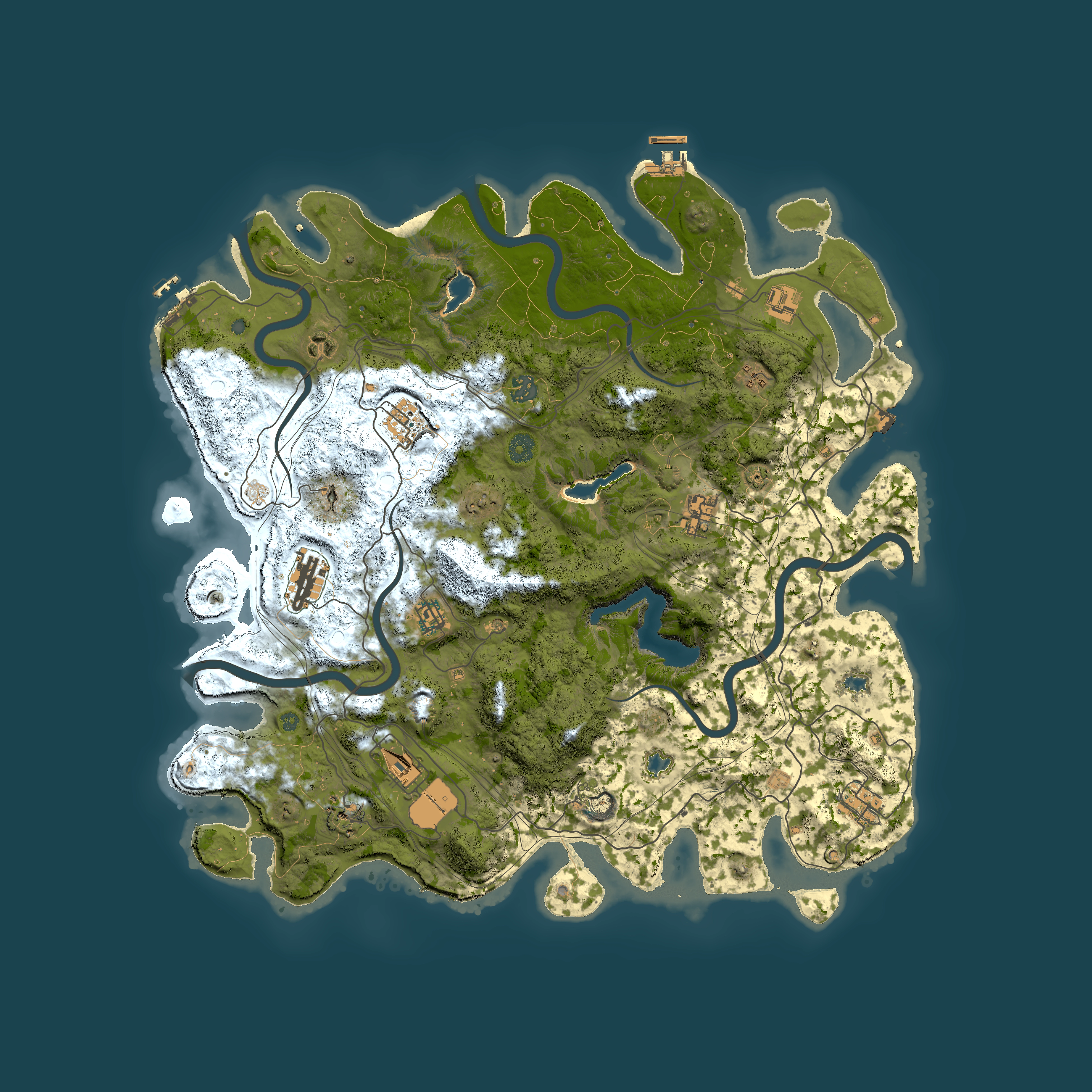 Full top-down render of Rust map seed 1000318488, 4550x4550m