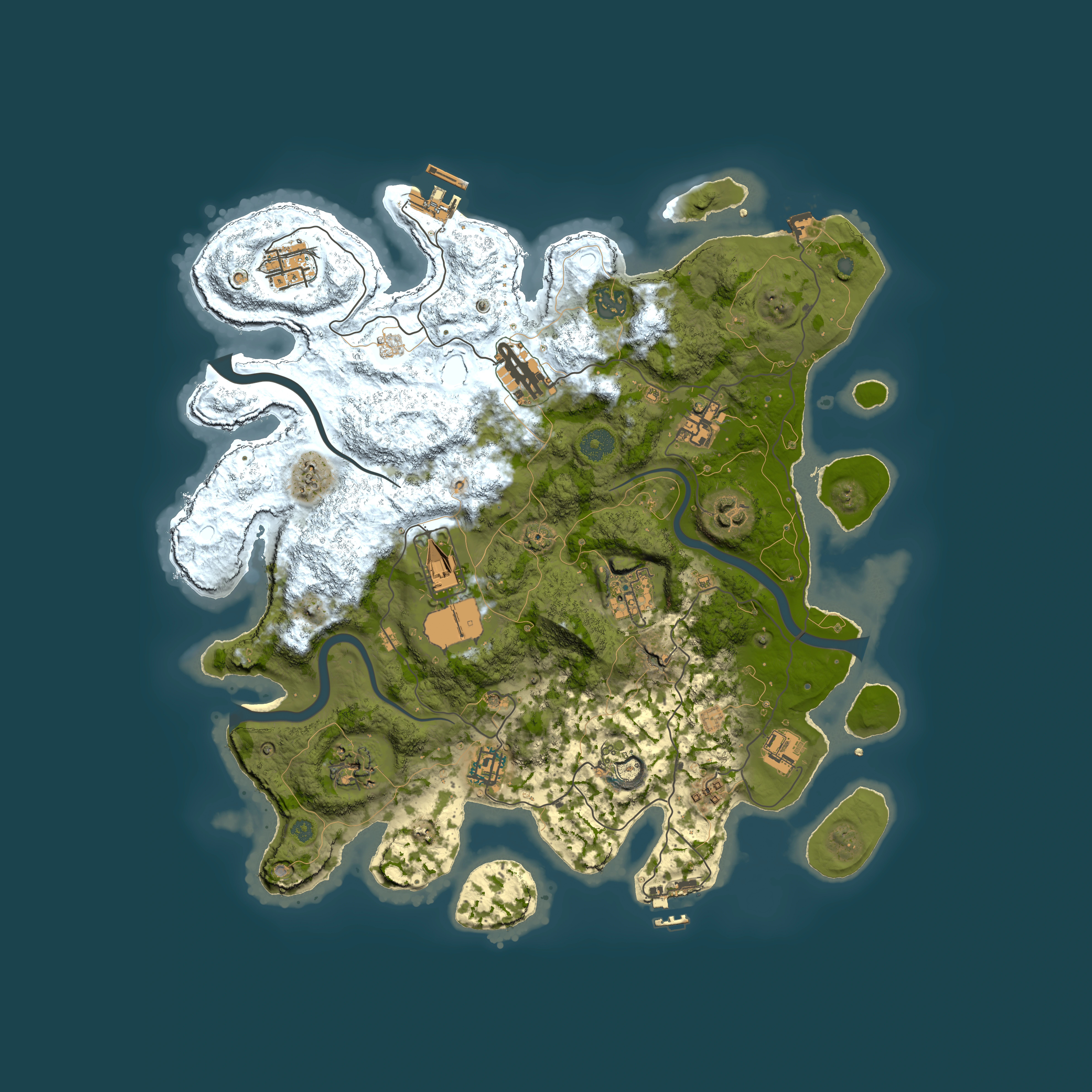 Full top-down render of Rust map seed 2097080273, 3850x3850m