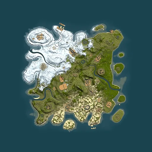 Rust map seed 2097080273, 3850x3850m top-down preview