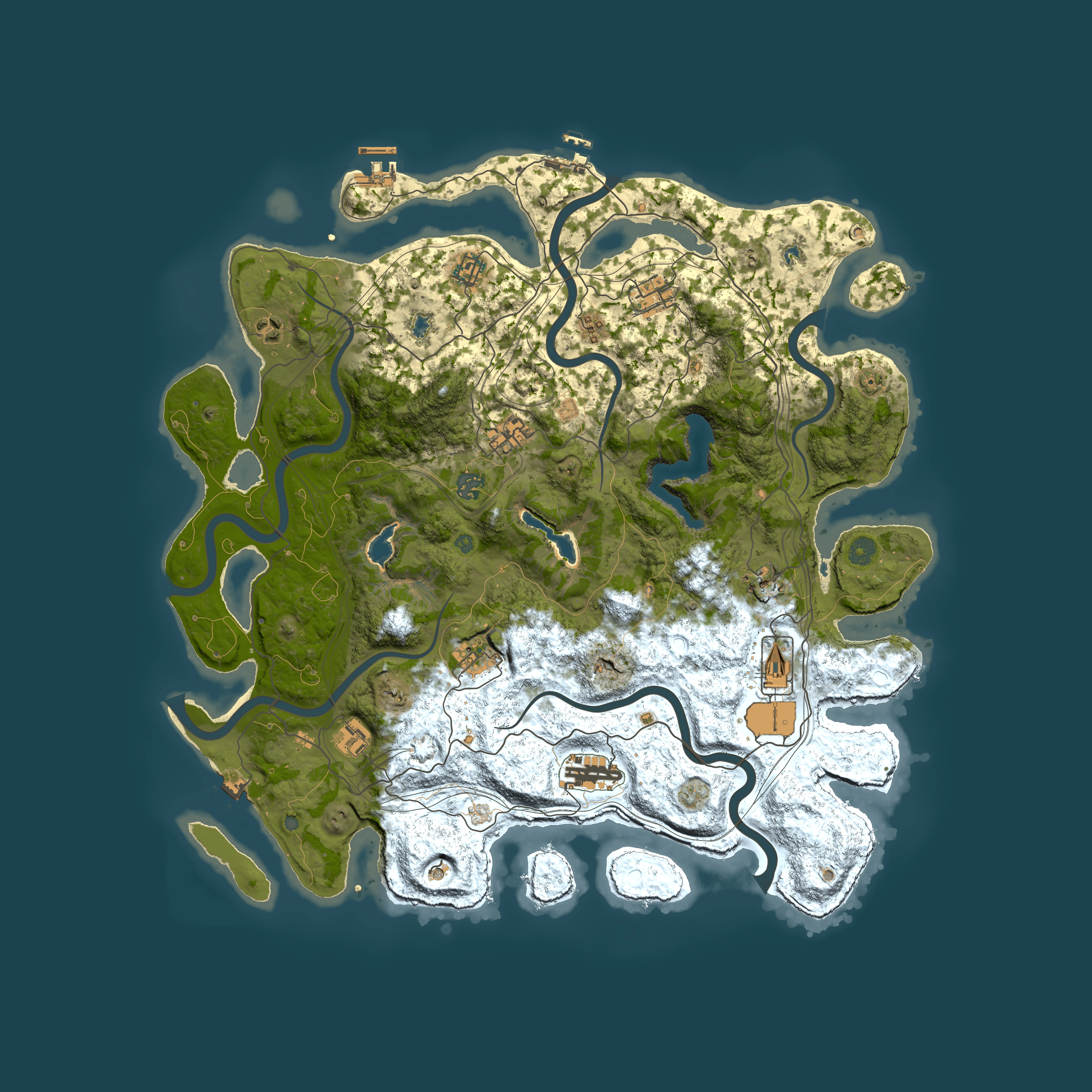 Full top-down render of Rust map seed 1717591813, 4550x4550m