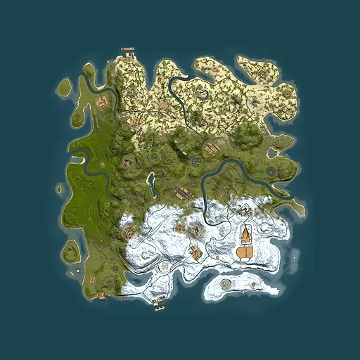 Rust map seed 1454363944, 4450x4450m top-down preview
