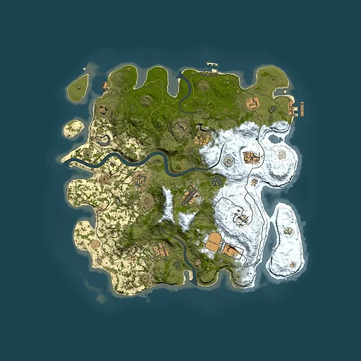 Rust map seed 1247927626, 3950x3950m top-down preview