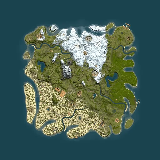 Rust map seed 1083152490, 5000x5000m top-down preview