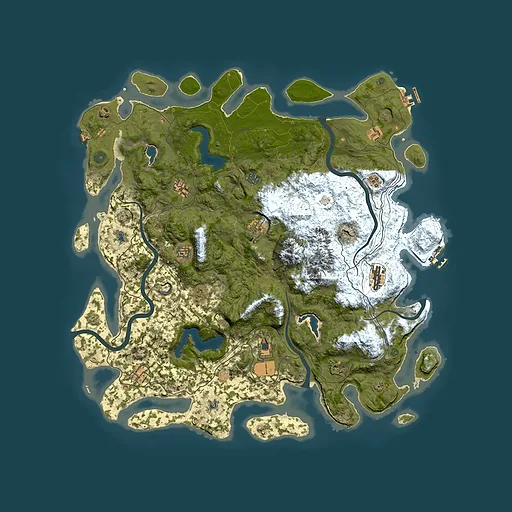 Rust map seed 967433107, 5000x5000m top-down preview