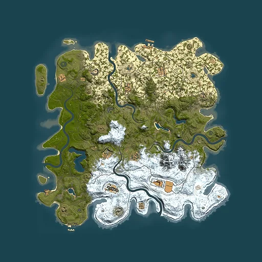 Rust map seed 618984207, 5000x5000m top-down preview