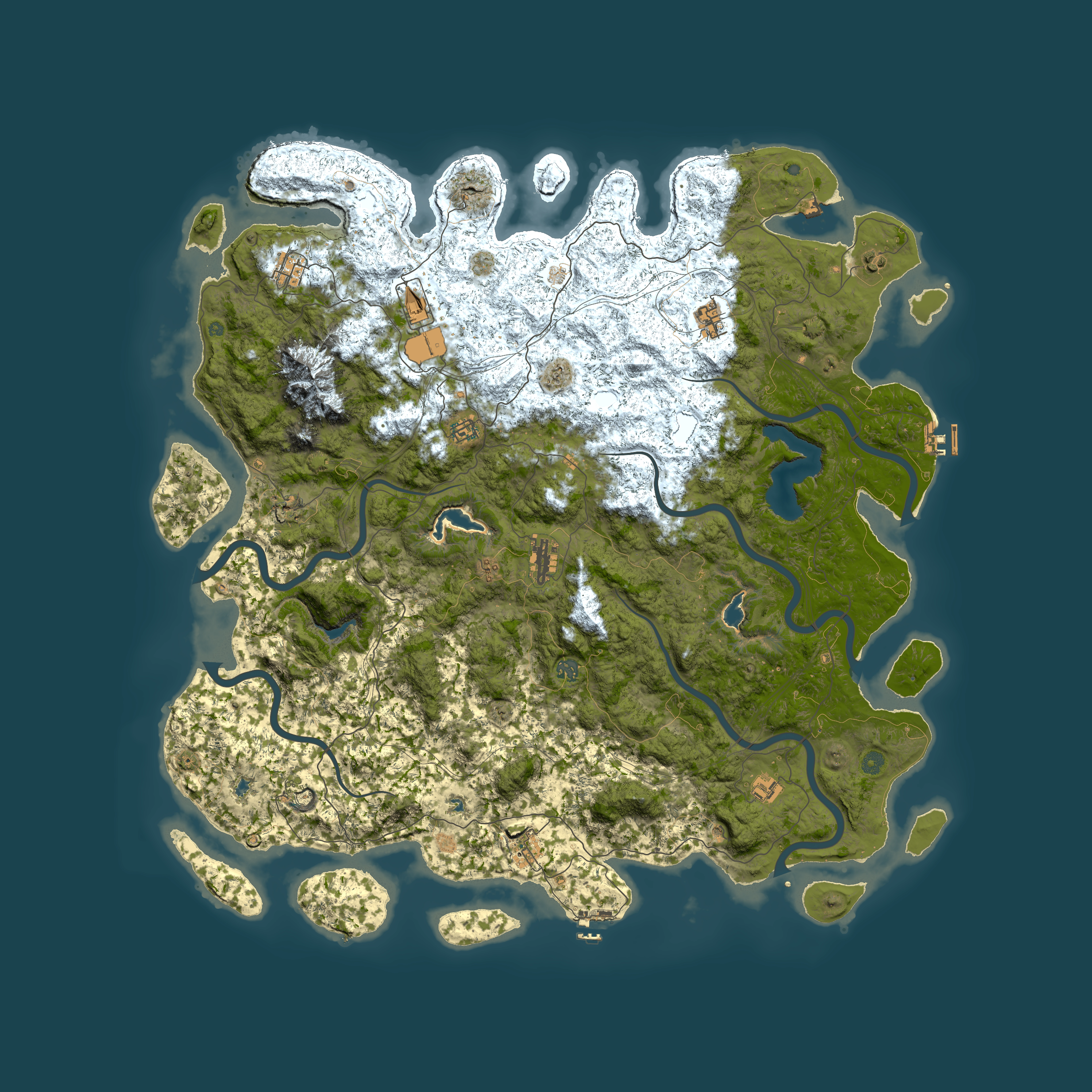 Full top-down render of Rust map seed 1389992060, 5700x5700m