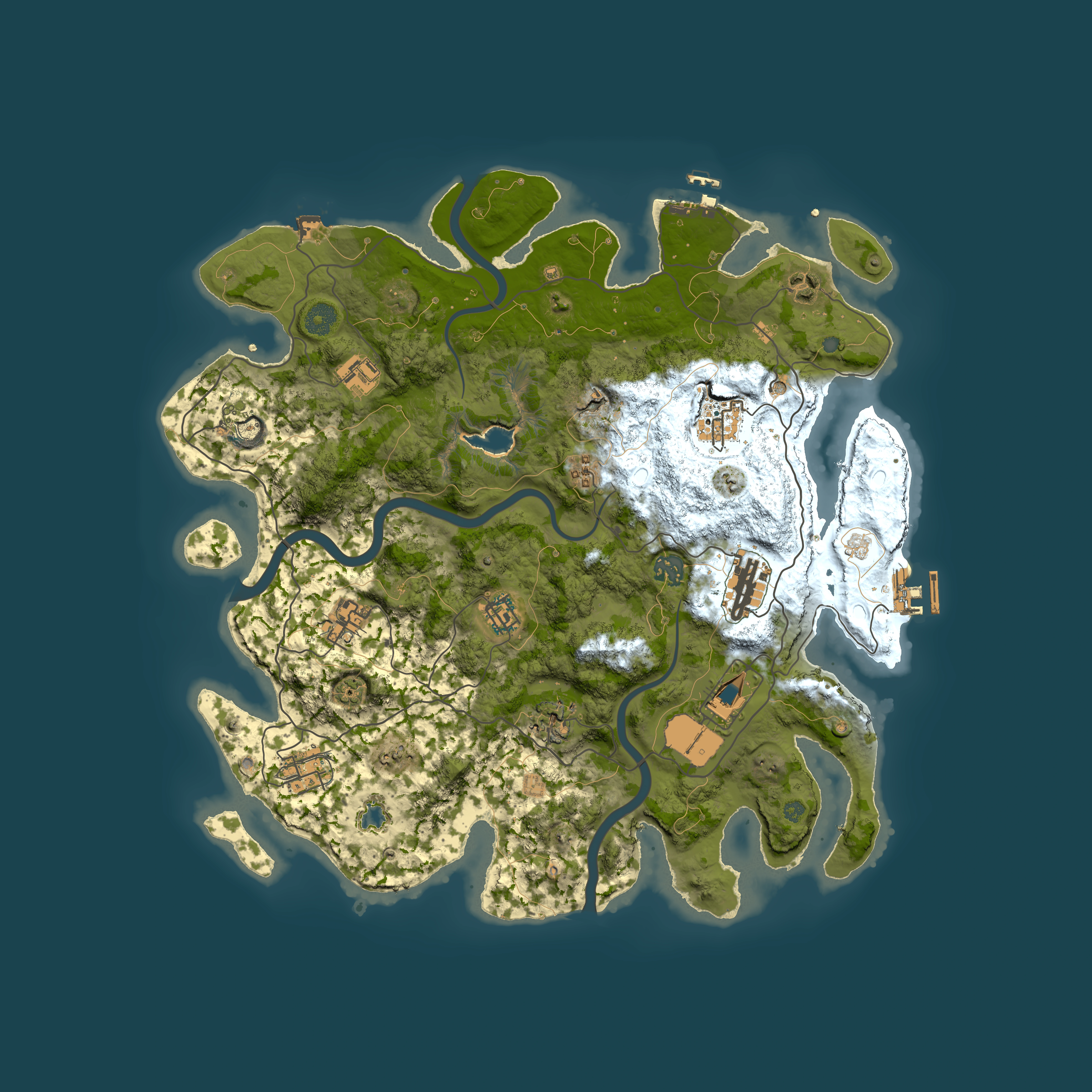 Full top-down render of Rust map seed 1677202638, 4000x4000m