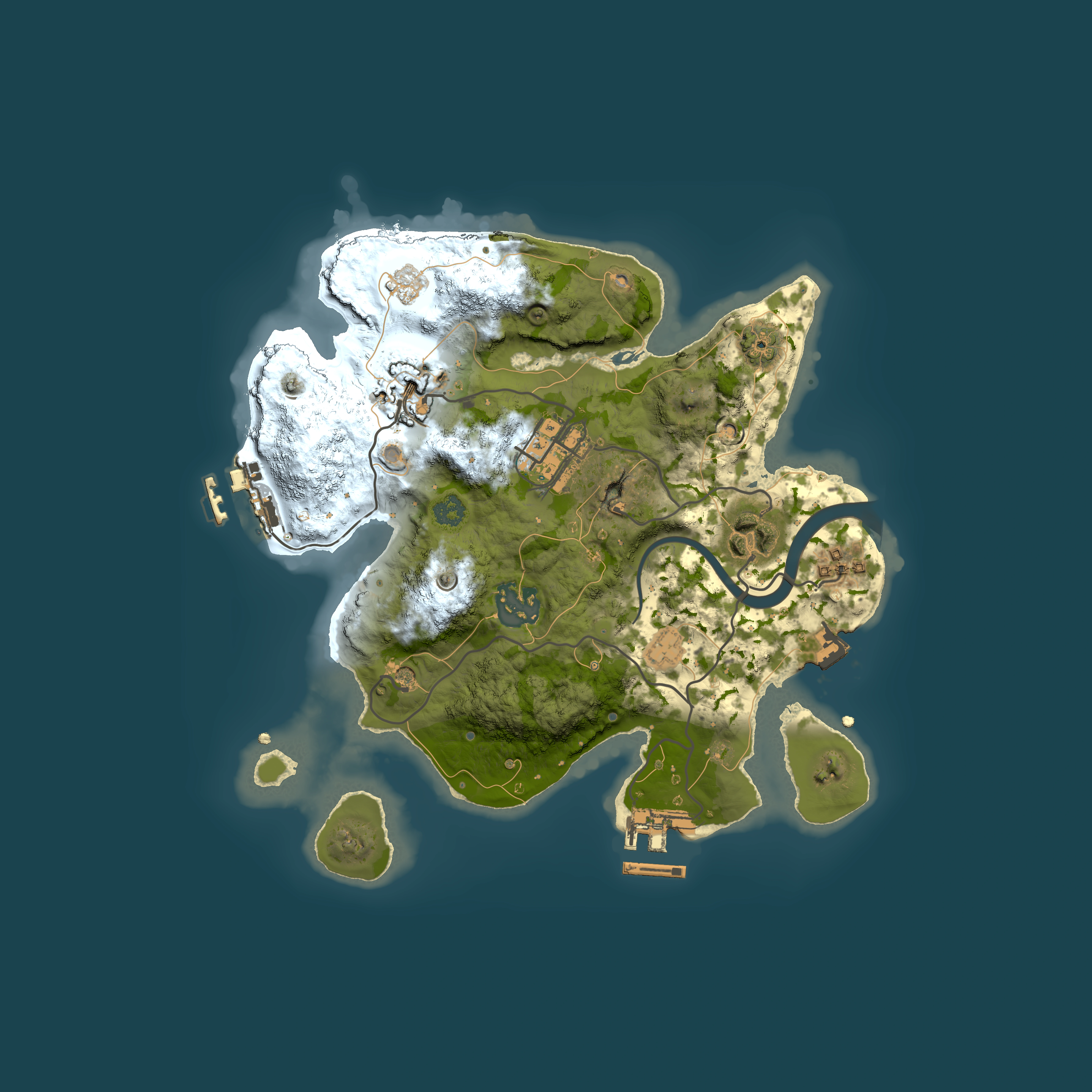 Full top-down render of Rust map seed 1388573208, 2500x2500m