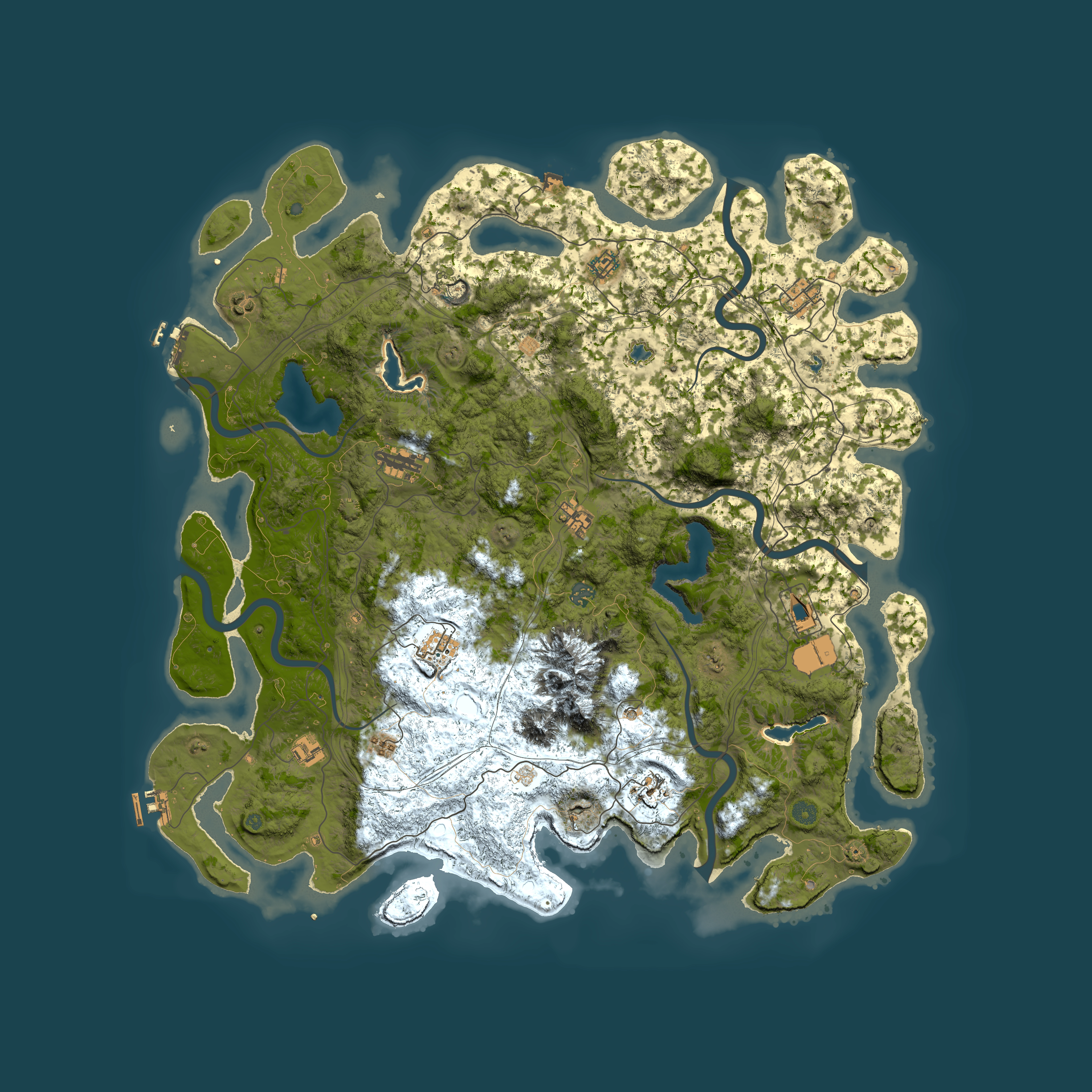 Full top-down render of Rust map seed 289047982, 5300x5300m