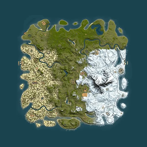Rust map seed 1674106600, 5850x5850m top-down preview