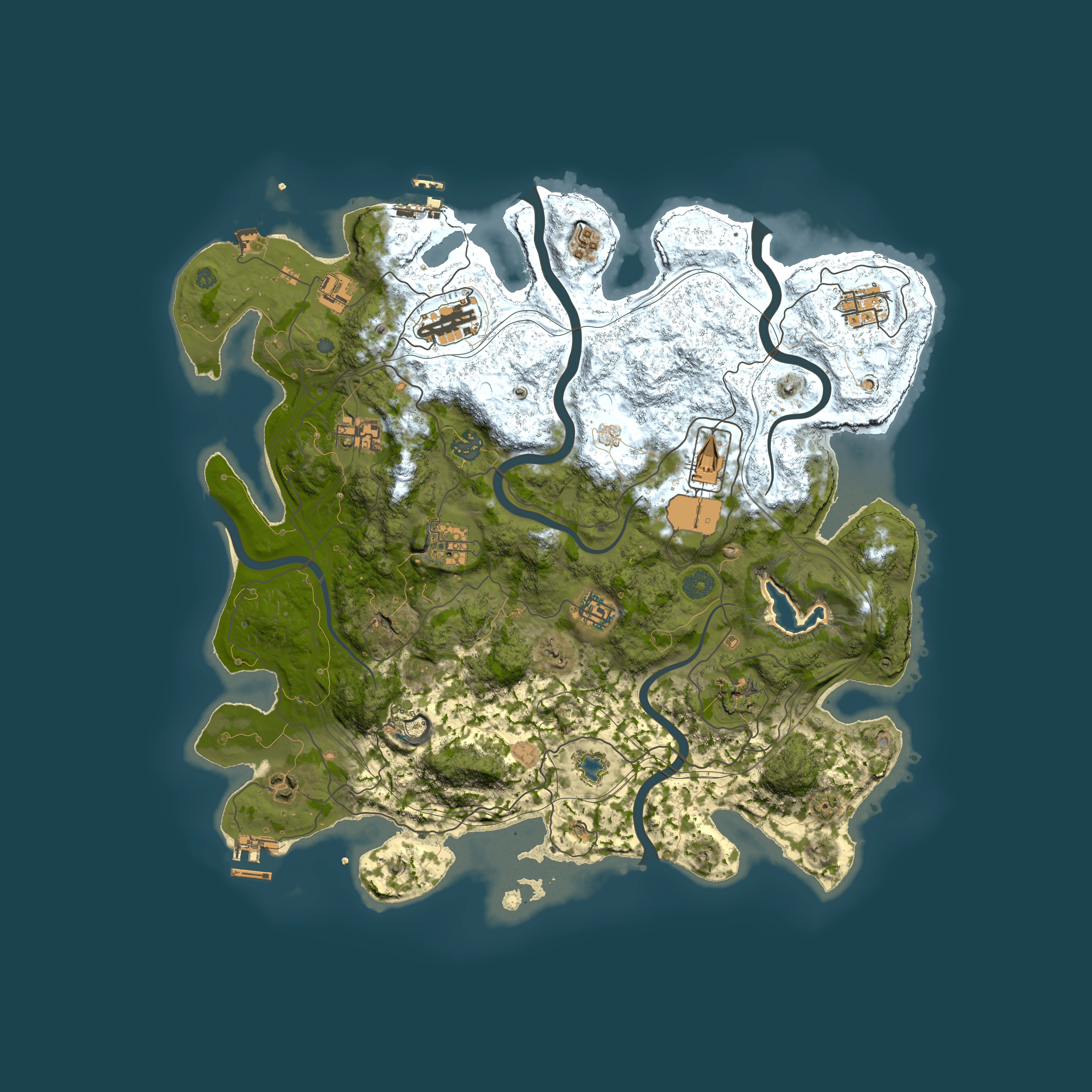 Full top-down render of Rust map seed 198370926, 4250x4250m