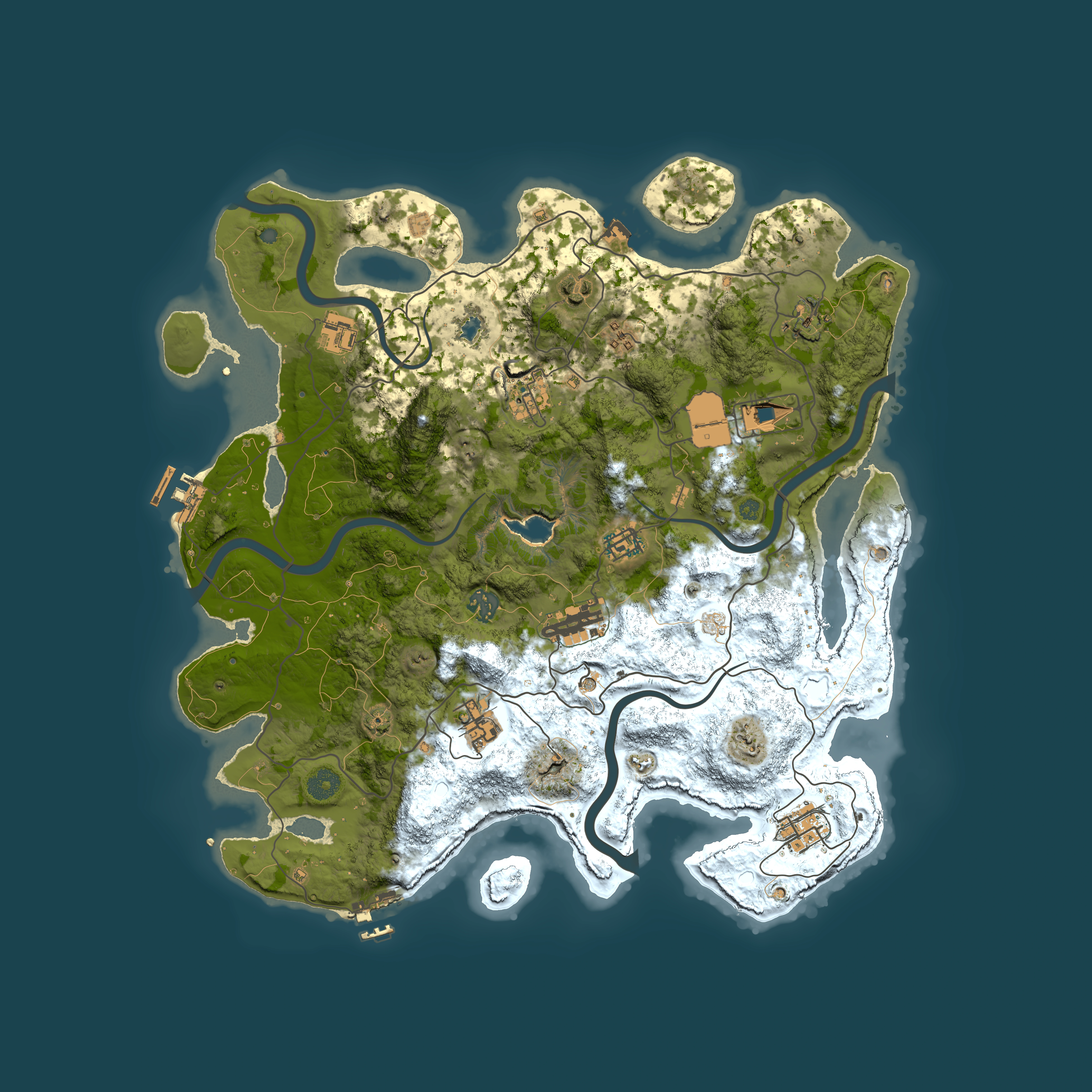 Full top-down render of Rust map seed 429357399, 4050x4050m