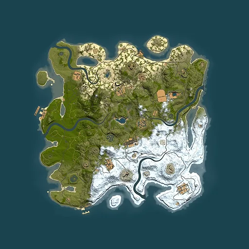 Rust map seed 429357399, 4050x4050m top-down preview