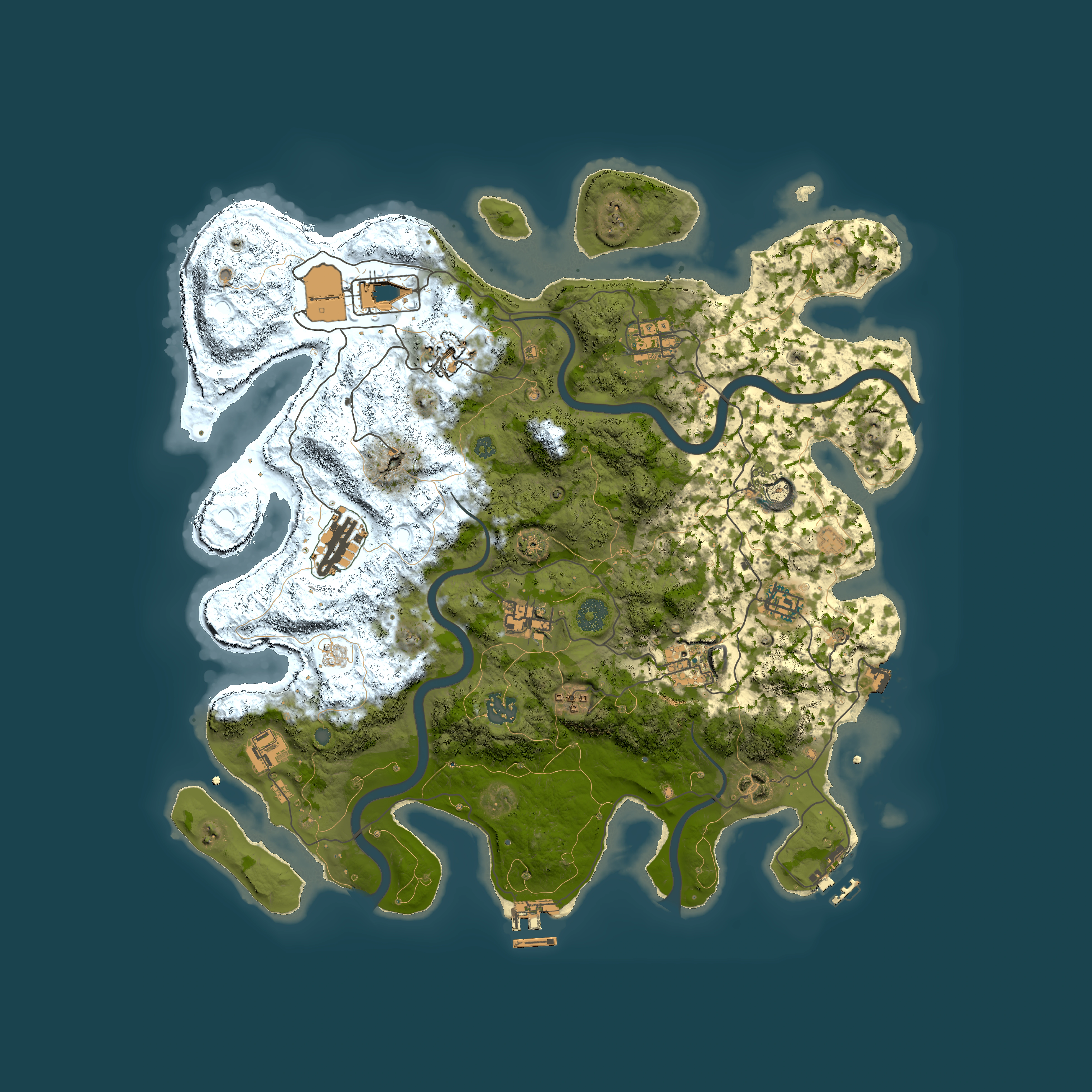 Full top-down render of Rust map seed 2011301396, 3950x3950m