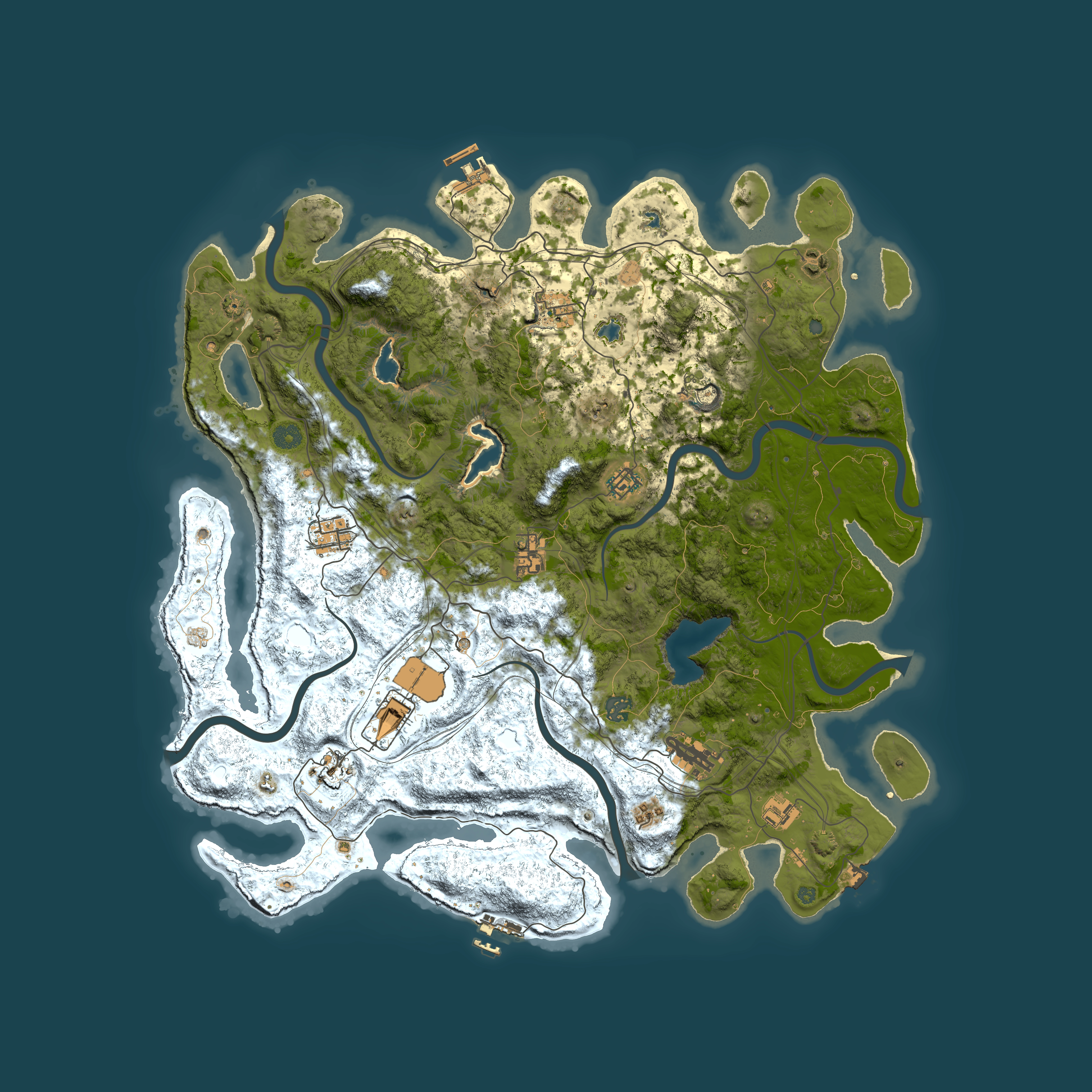Full top-down render of Rust map seed 1121148593, 4700x4700m