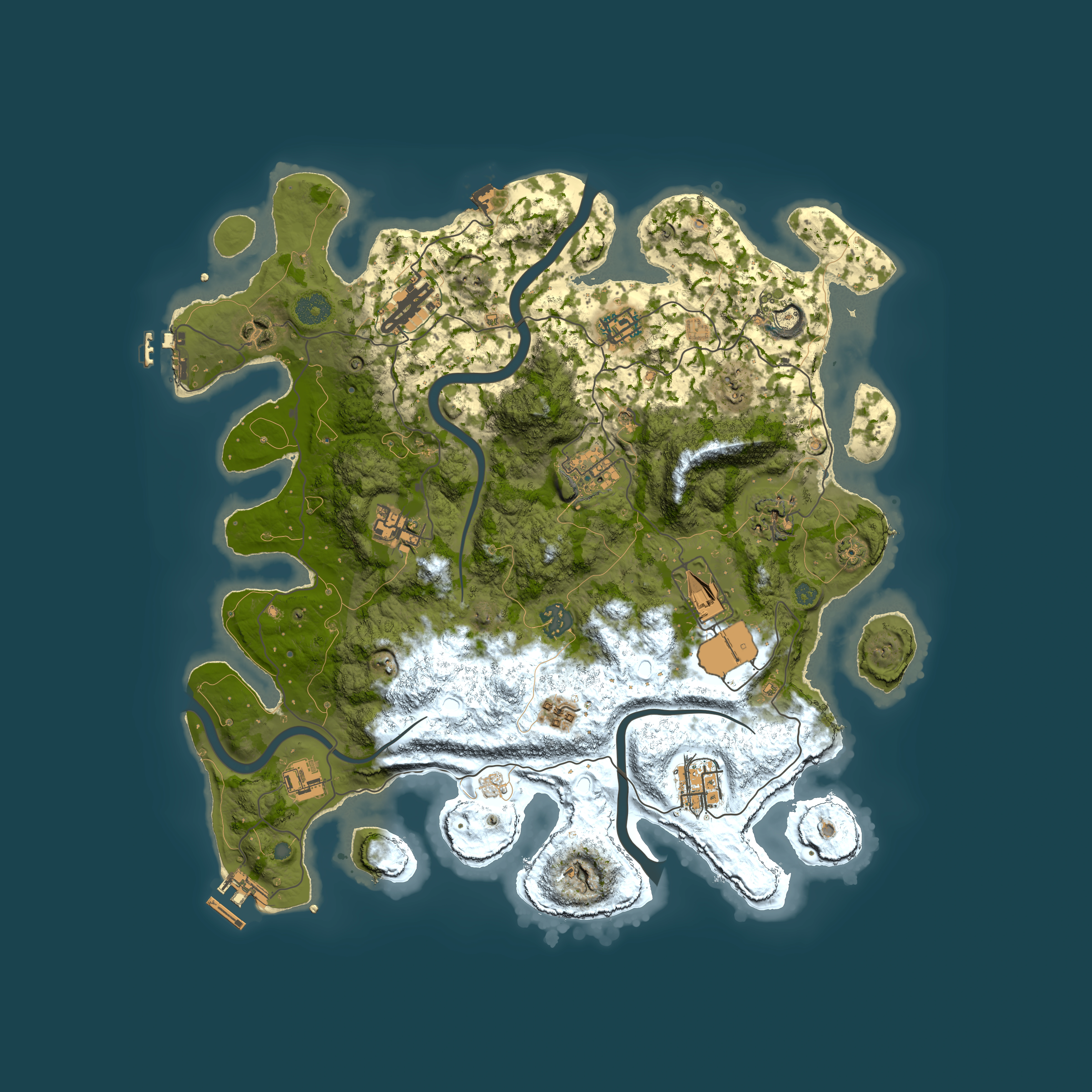 Full top-down render of Rust map seed 213692152, 3850x3850m