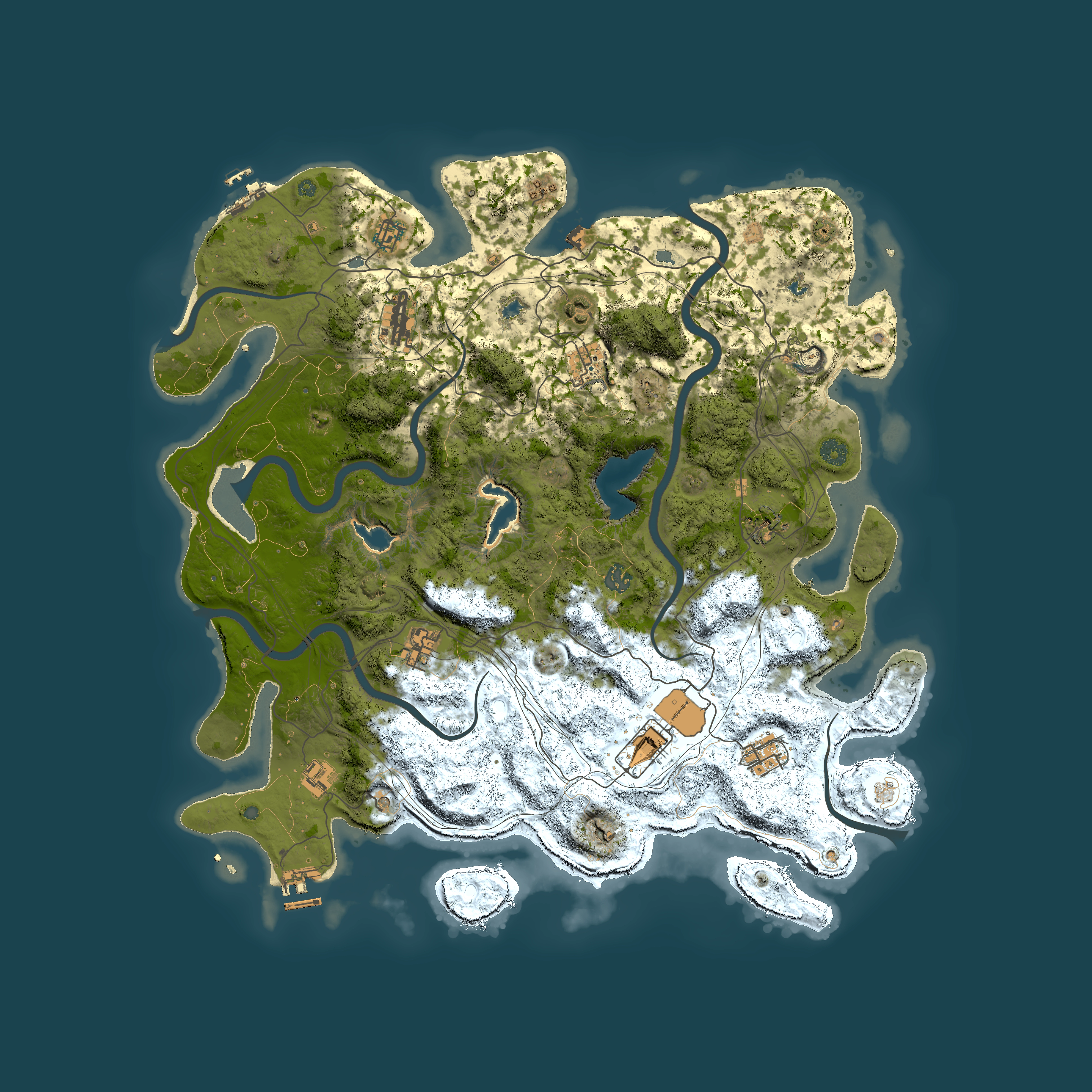 Full top-down render of Rust map seed 871310111, 4700x4700m