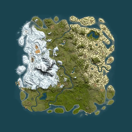 Rust map seed 861622910, 6000x6000m top-down preview