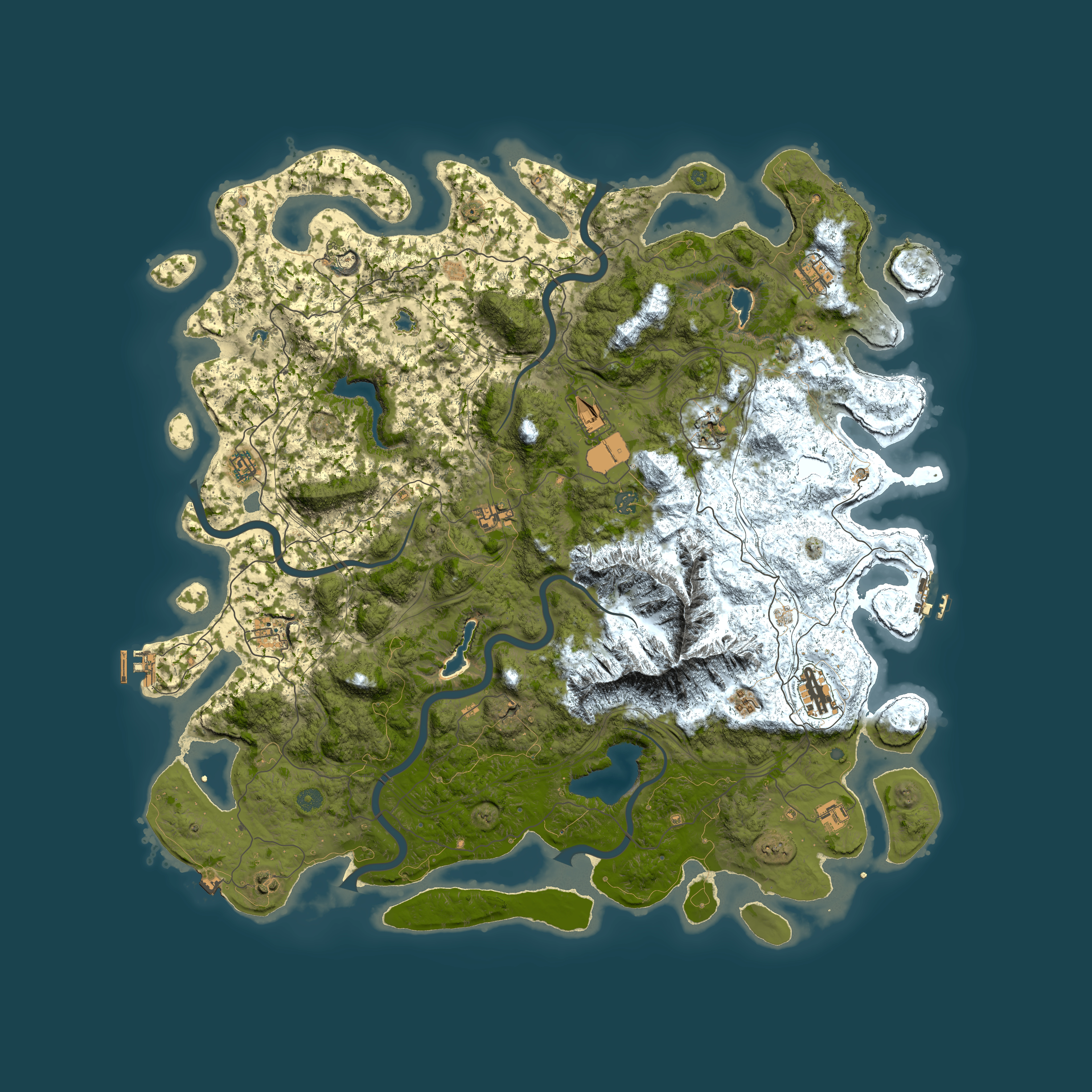 Full top-down render of Rust map seed 1383932657, 5350x5350m