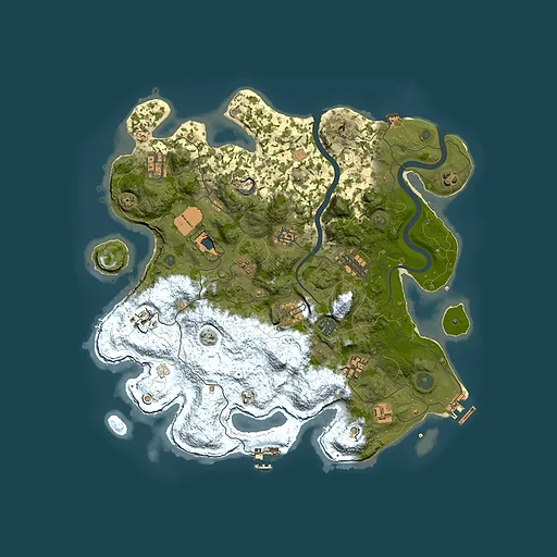 Rust map seed 675993930, 3850x3850m top-down preview