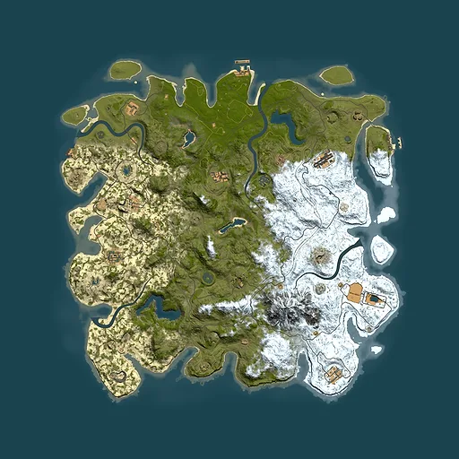 Rust map seed 1993771198, 5000x5000m top-down preview