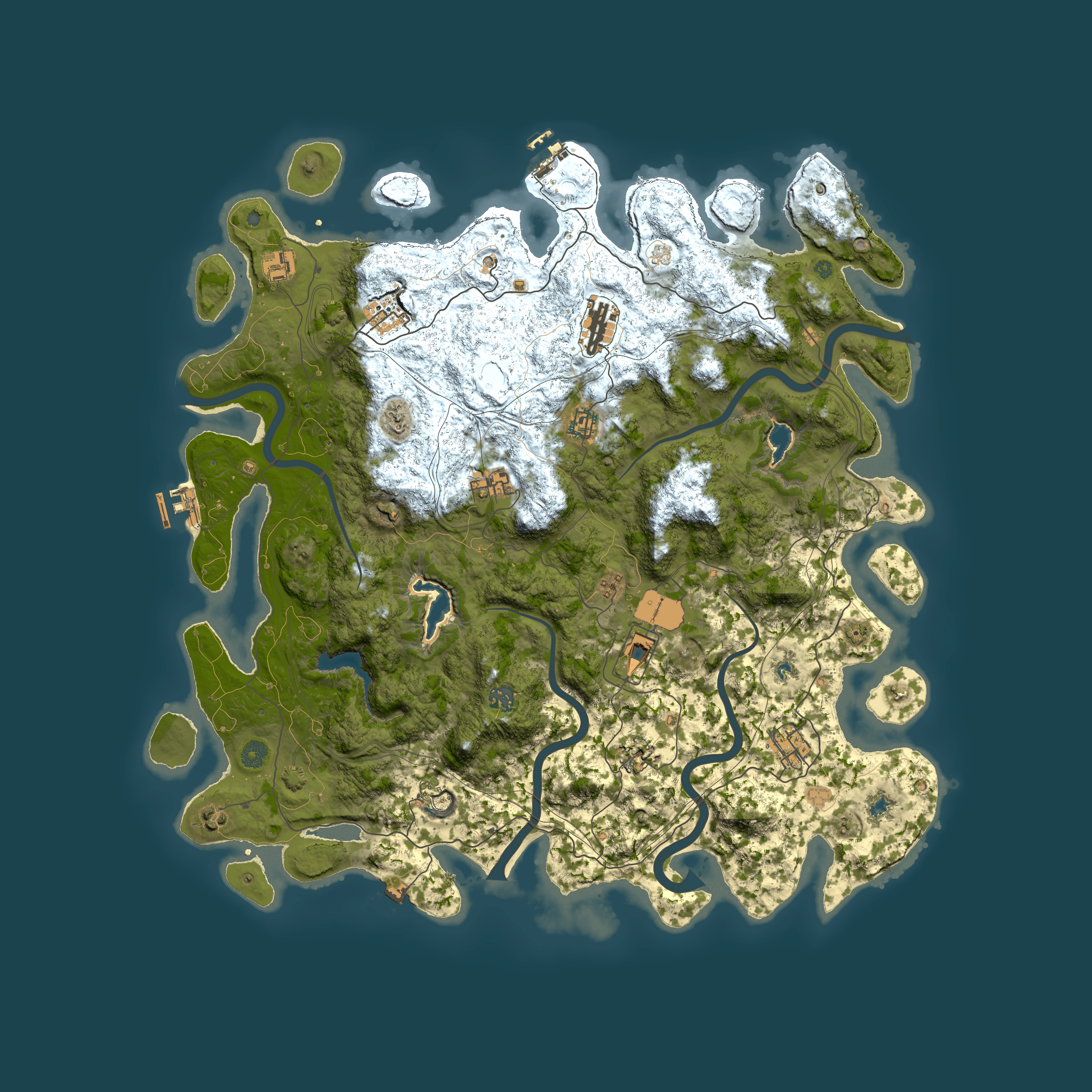 Full top-down render of Rust map seed 282384387, 4850x4850m