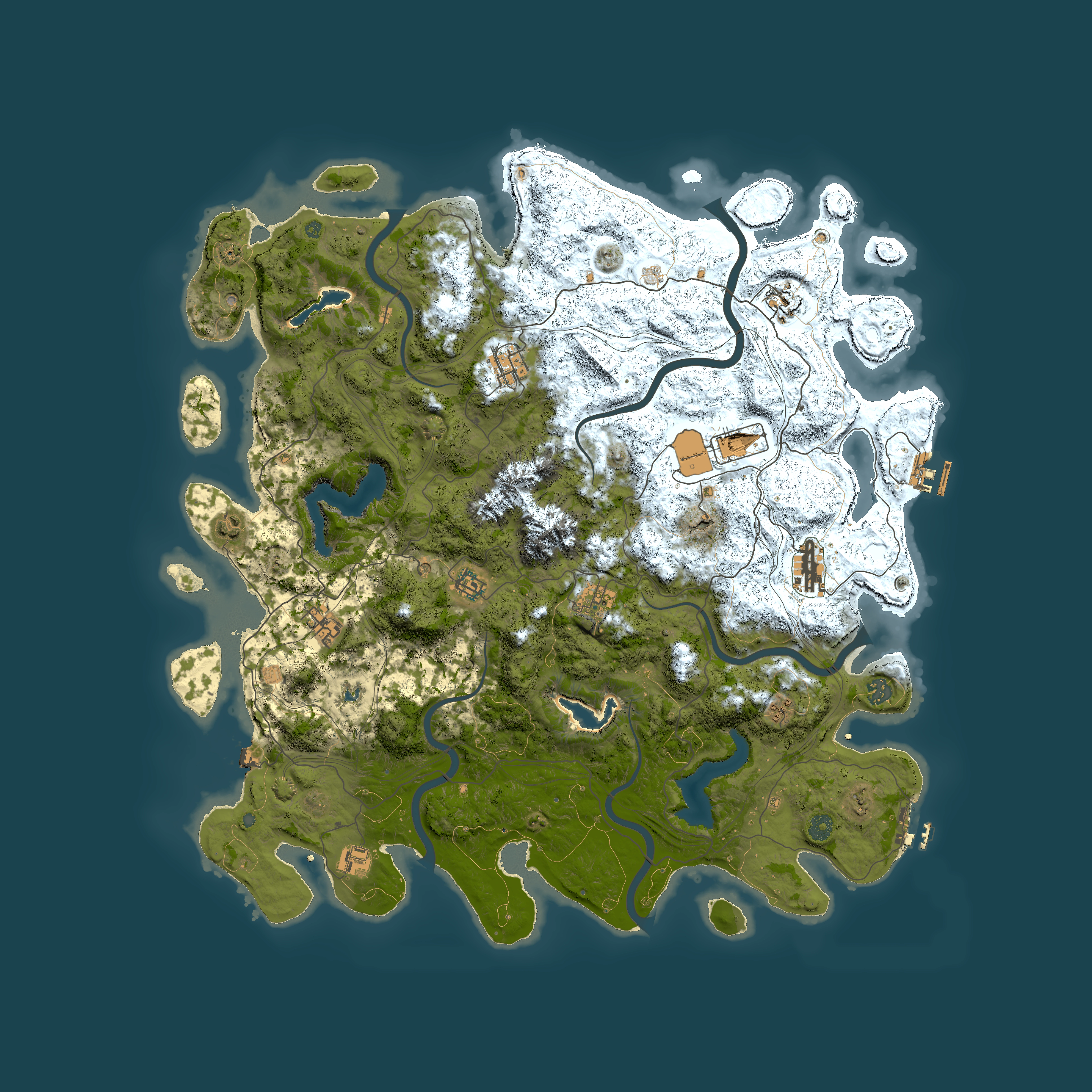 Full top-down render of Rust map seed 1964212135, 5000x5000m