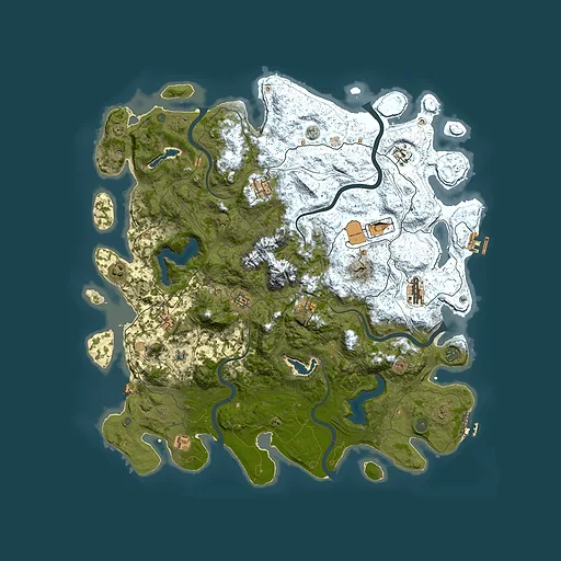 Rust map seed 1964212135, 5000x5000m top-down preview