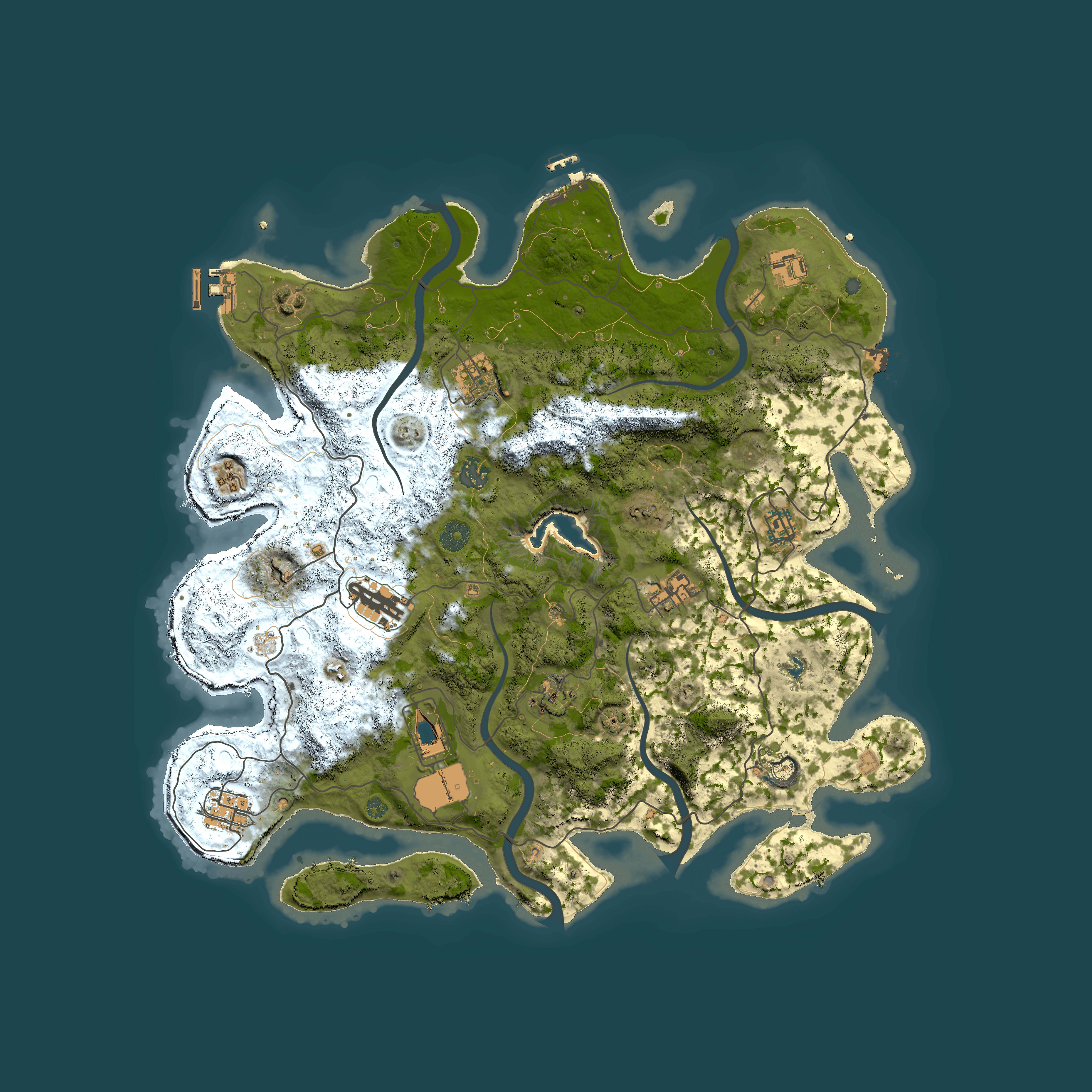 Full top-down render of Rust map seed 318143862, 4150x4150m