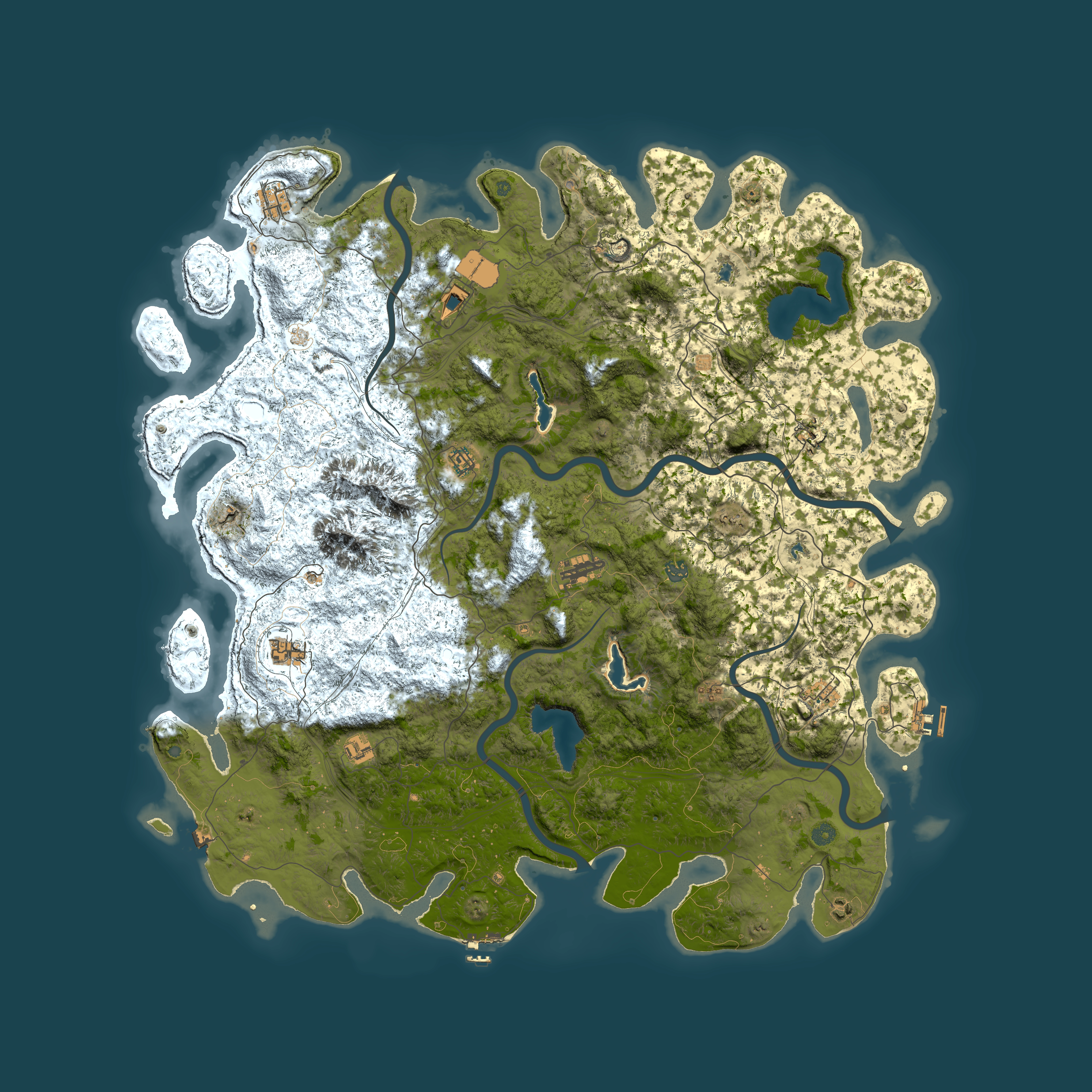Full top-down render of Rust map seed 92905066, 5700x5700m