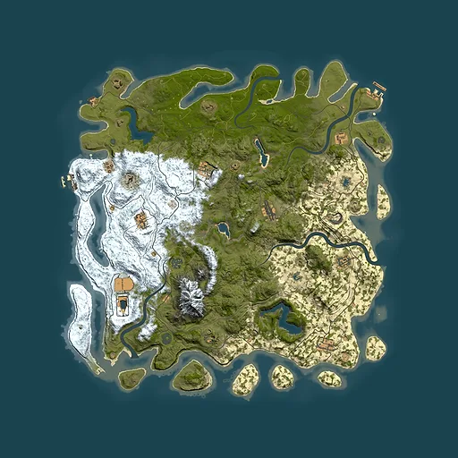 Rust map seed 1358916071, 5000x5000m top-down preview