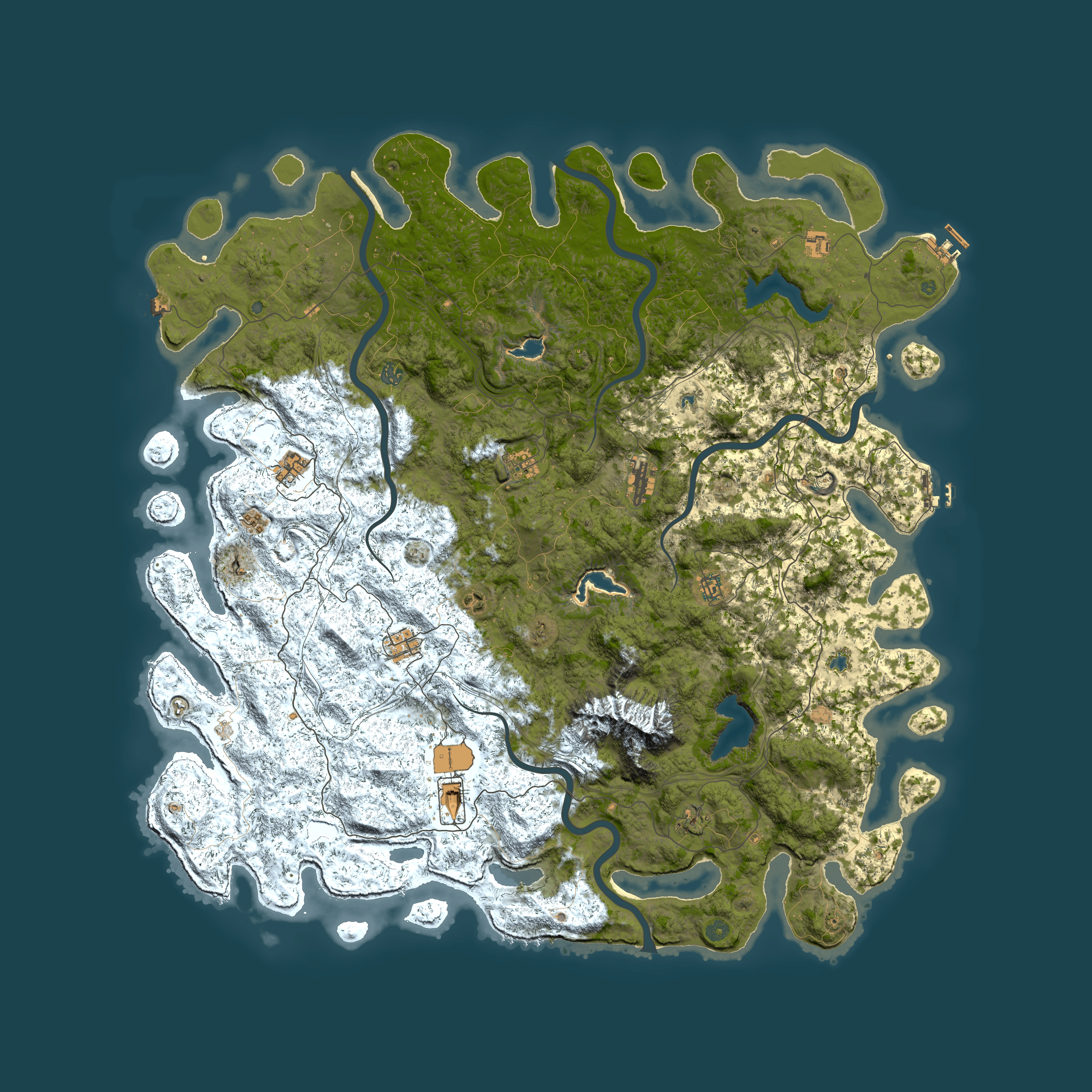 Full top-down render of Rust map seed 24267877, 5900x5900m