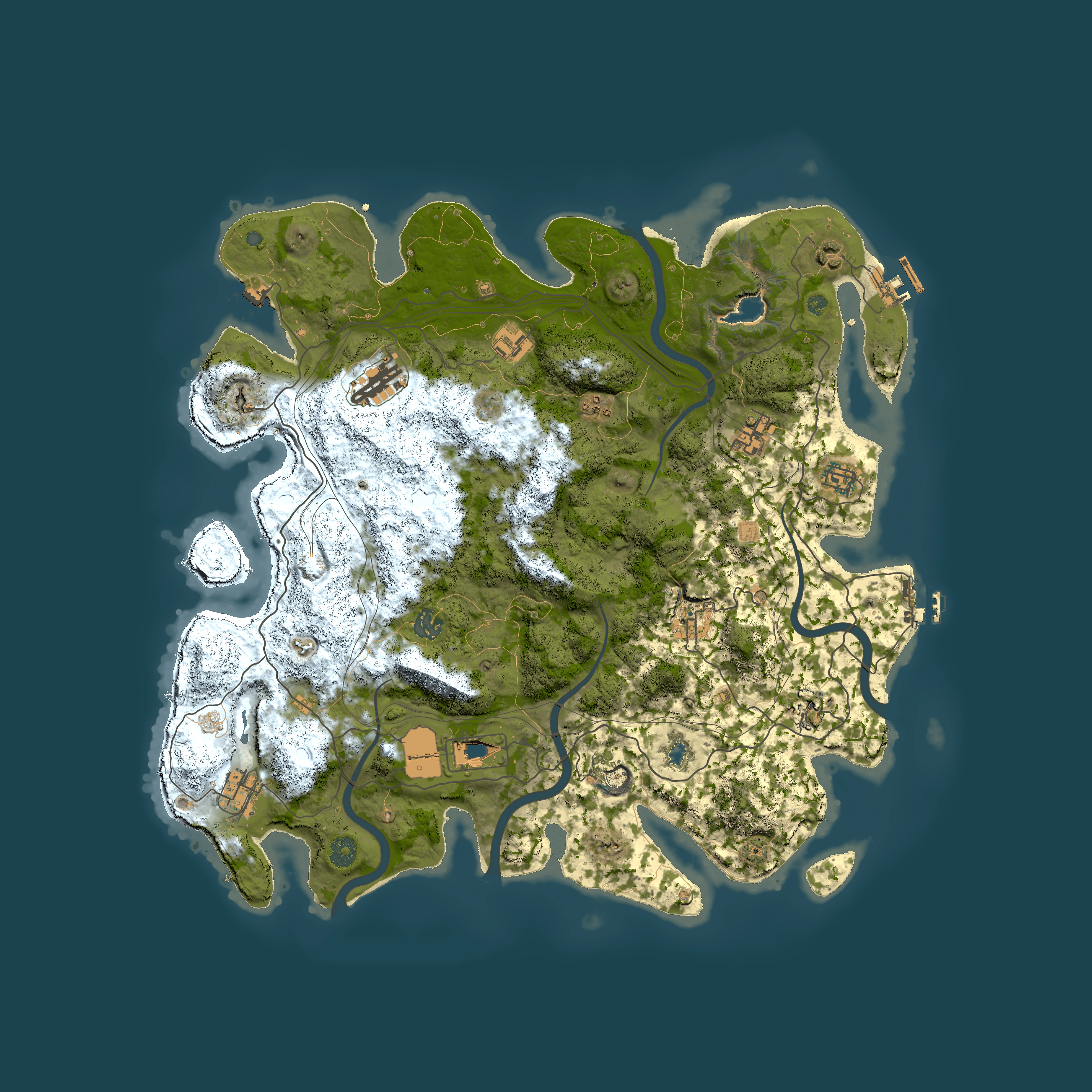 Full top-down render of Rust map seed 226323583, 4350x4350m