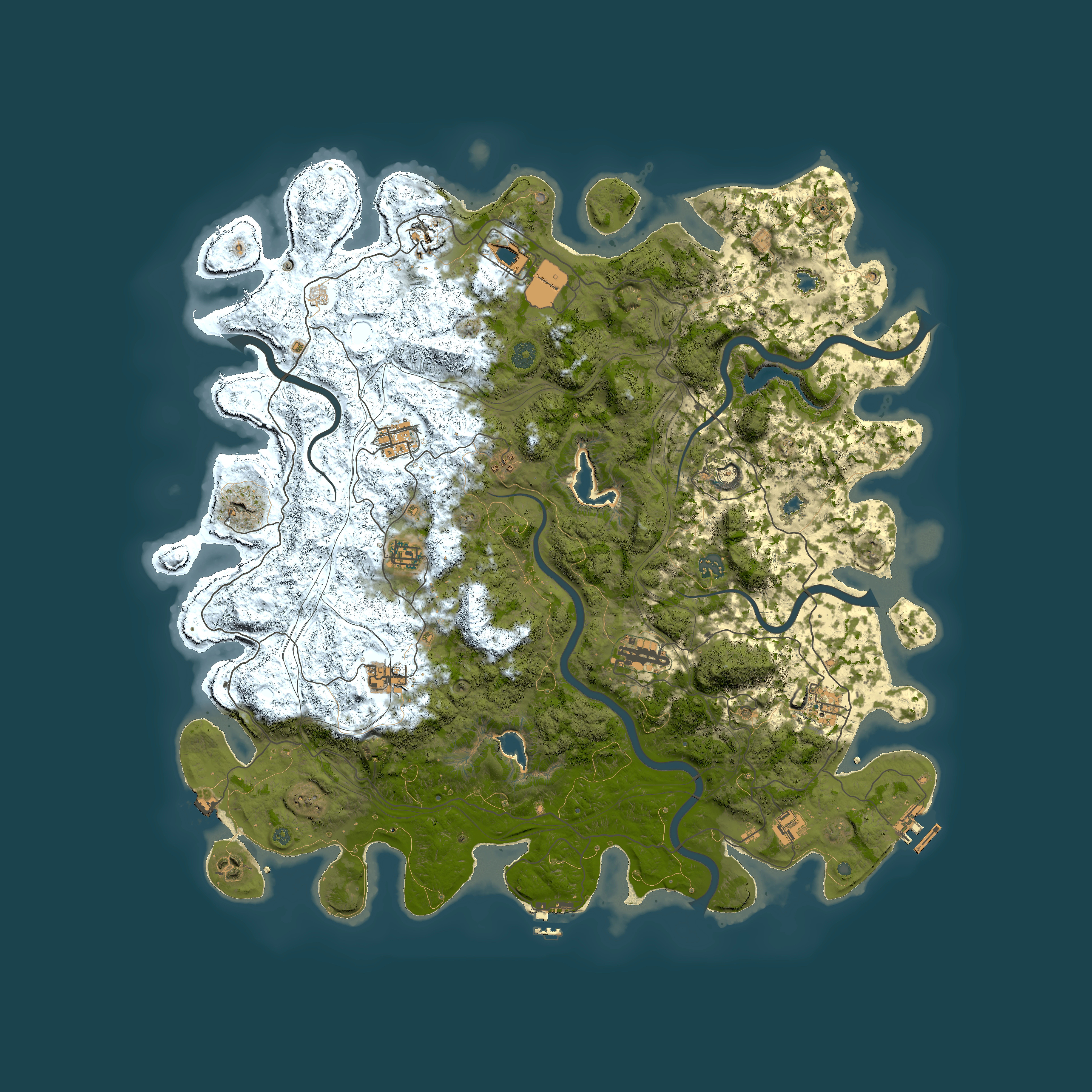 Full top-down render of Rust map seed 632987638, 4950x4950m