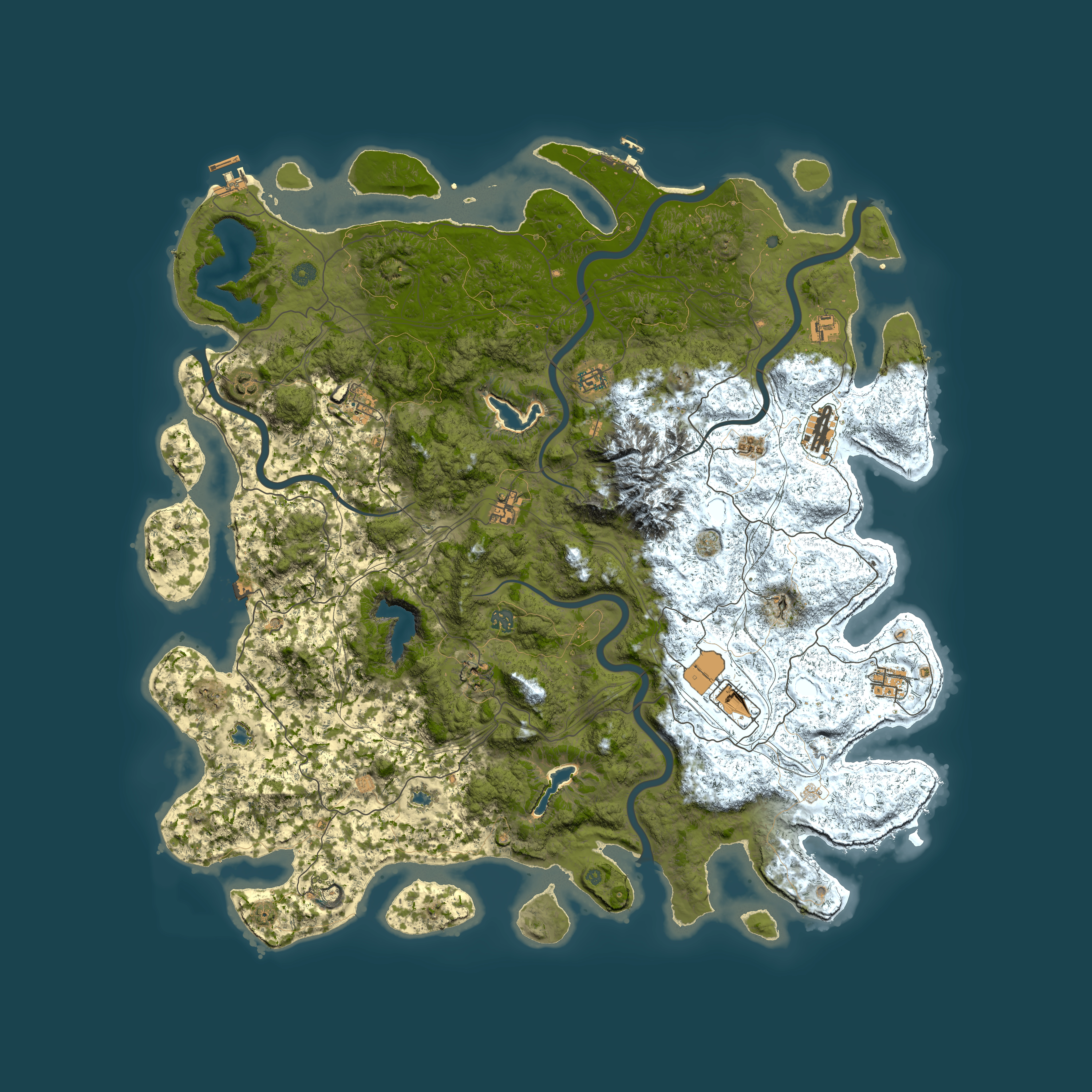 Full top-down render of Rust map seed 1885353866, 5500x5500m