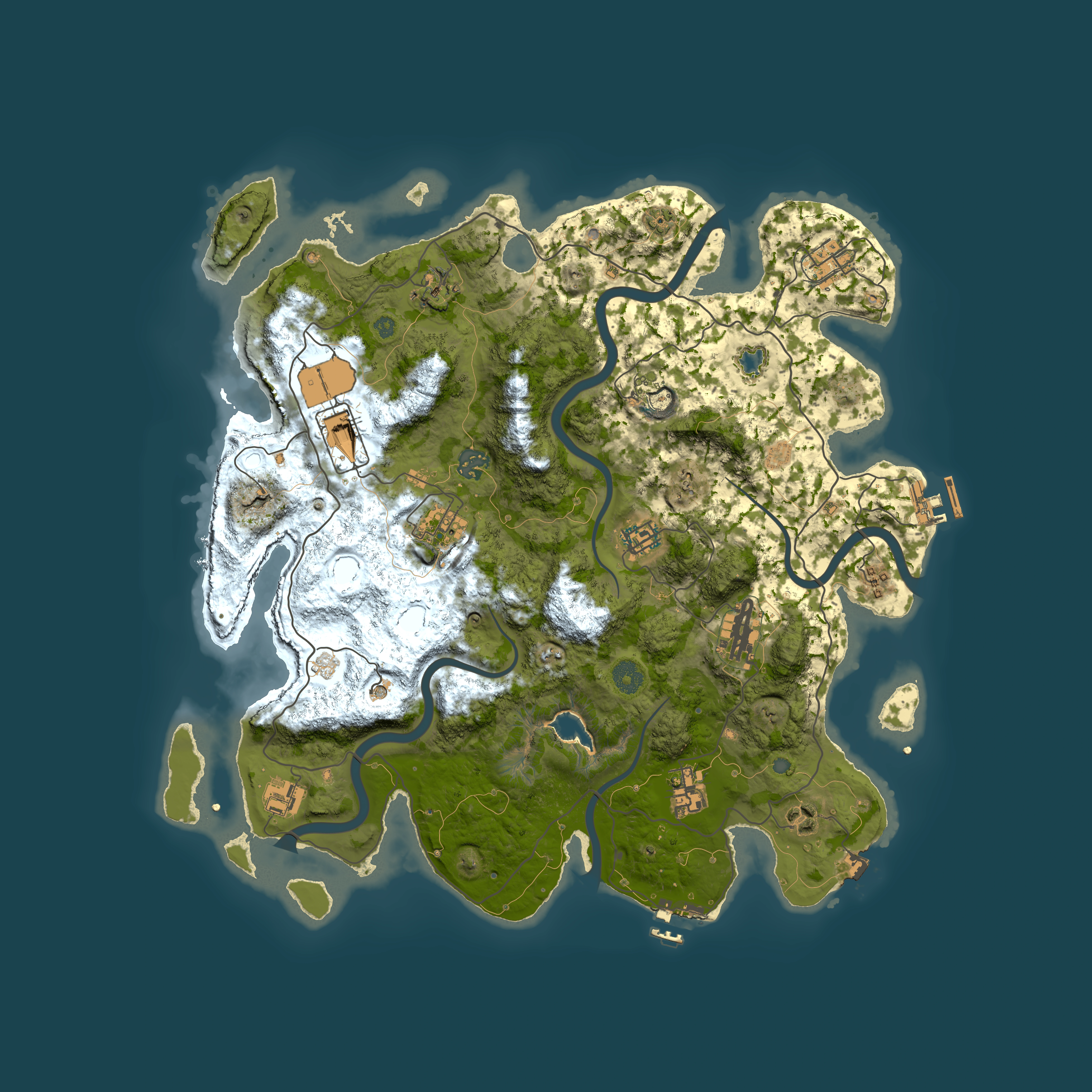 Full top-down render of Rust map seed 1632472031, 4050x4050m