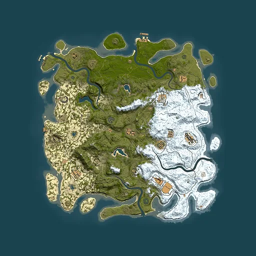 Rust map seed 1070411532, 4950x4950m top-down preview