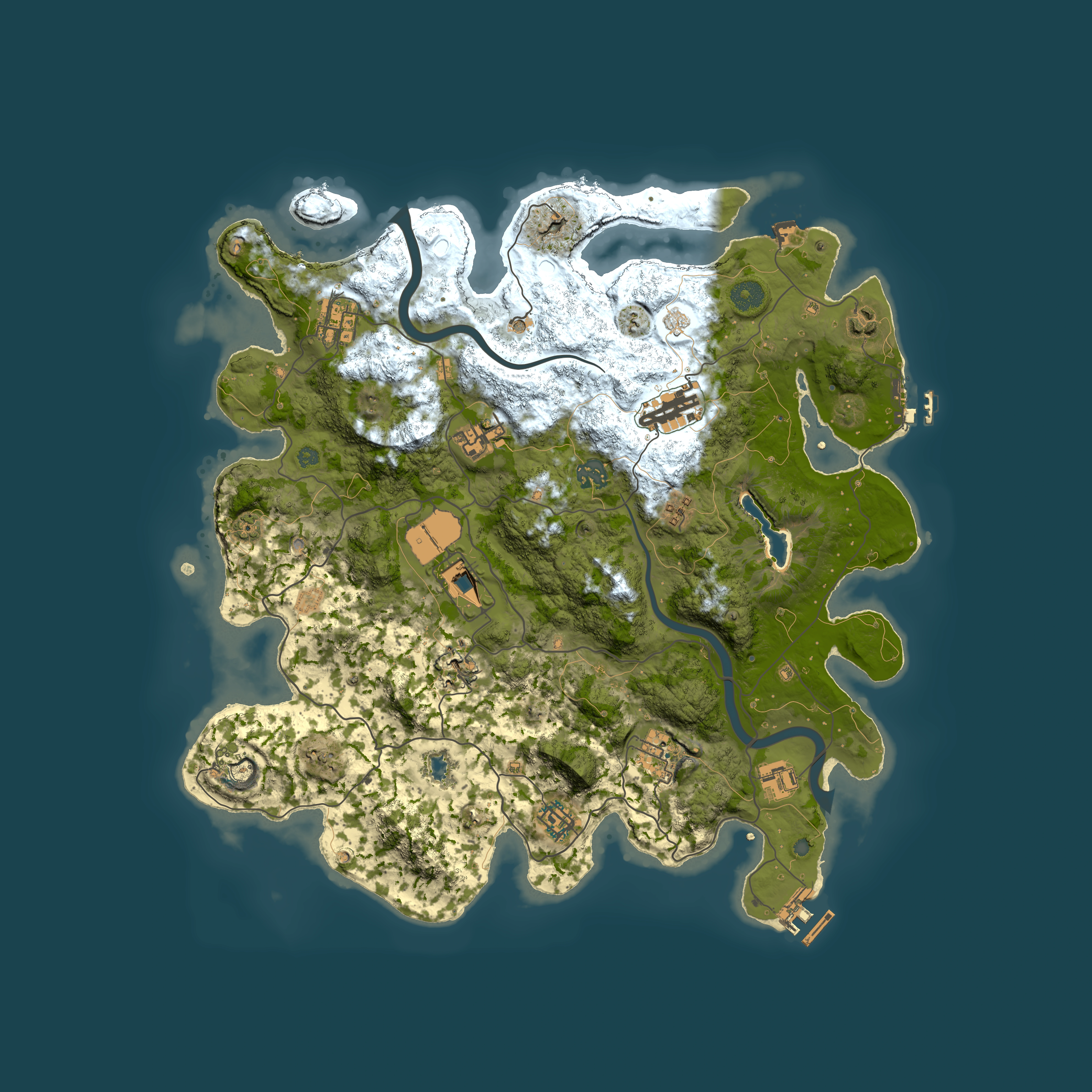 Full top-down render of Rust map seed 1972207184, 4000x4000m