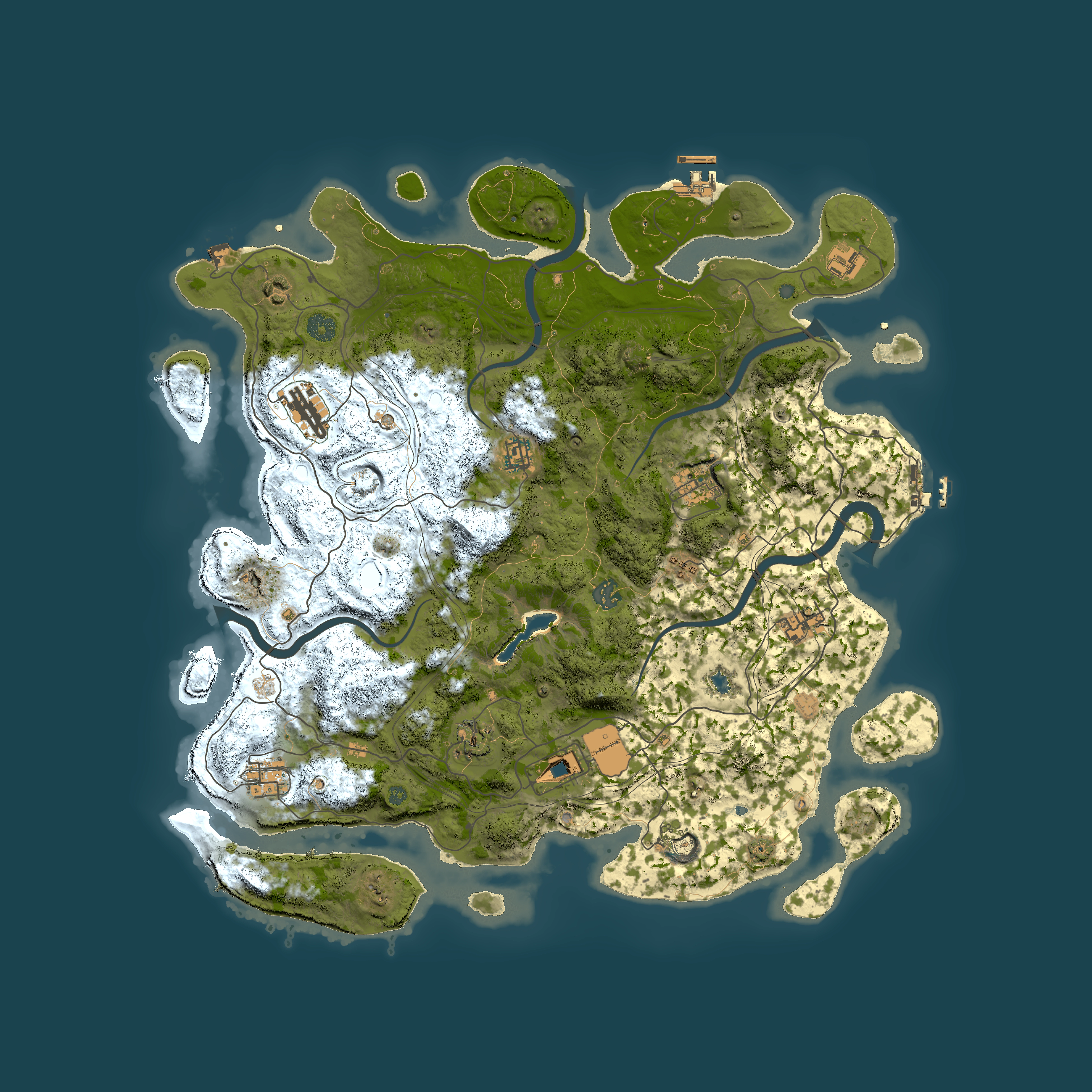 Full top-down render of Rust map seed 204137641, 4450x4450m
