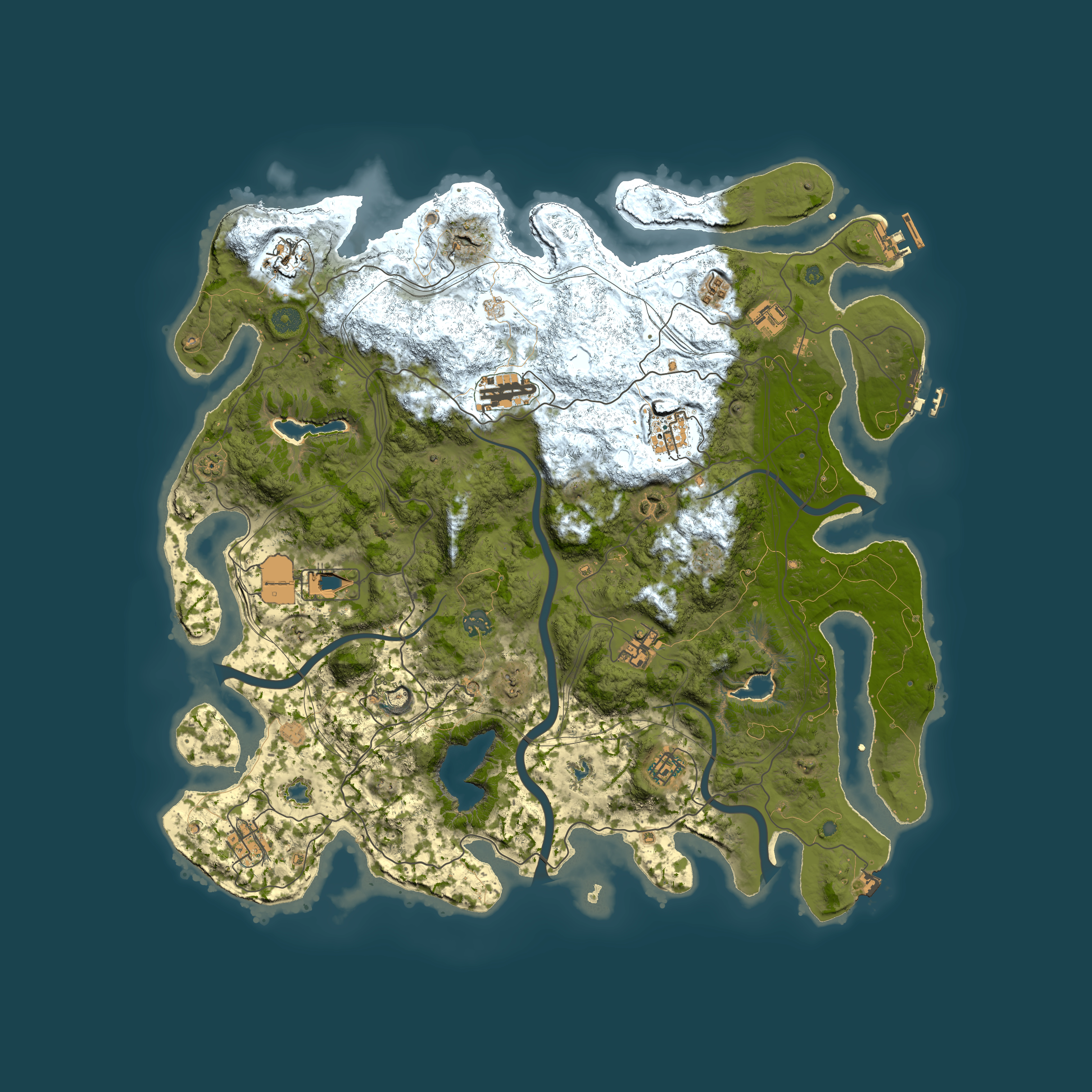 Full top-down render of Rust map seed 907116054, 4600x4600m