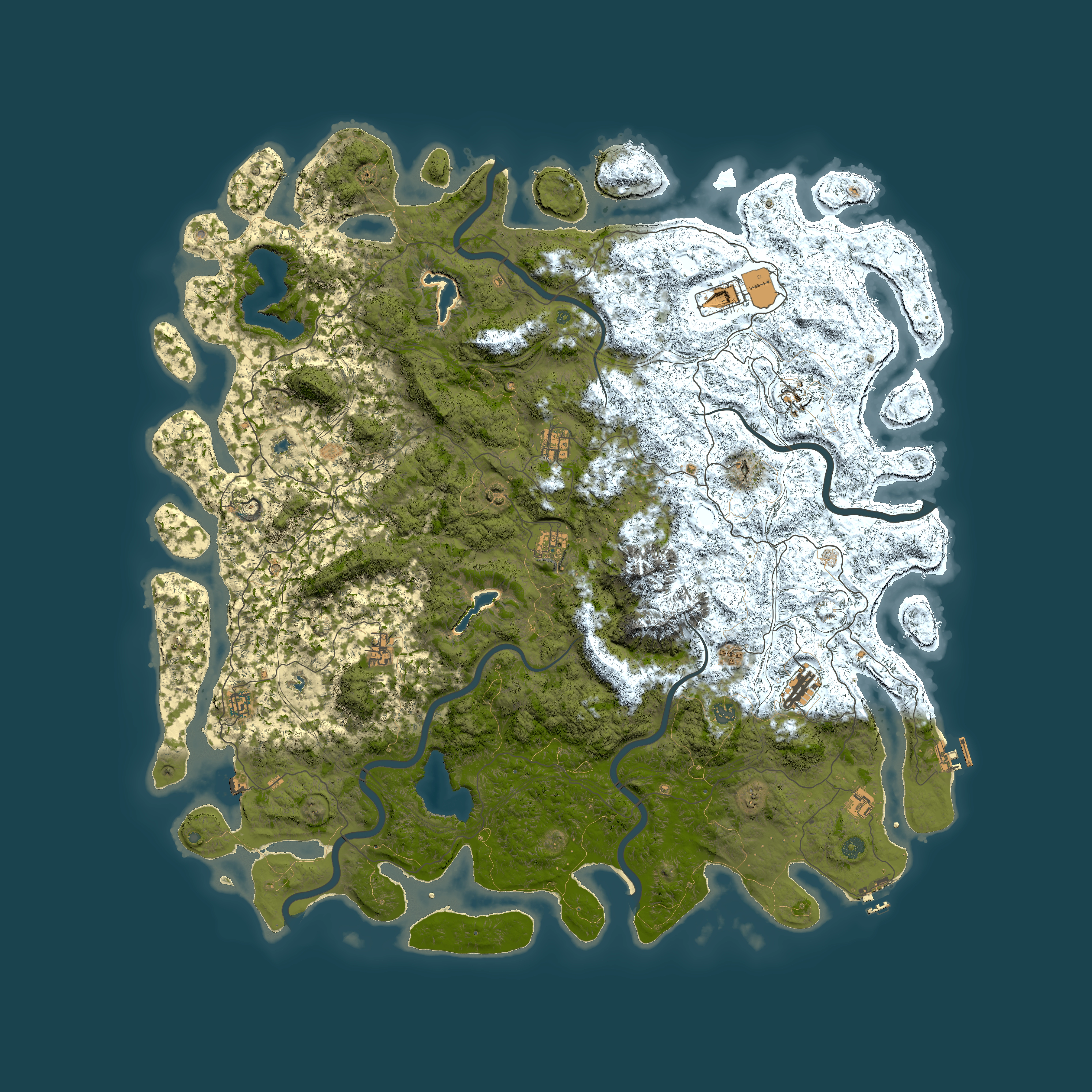 Full top-down render of Rust map seed 1928584747, 5950x5950m