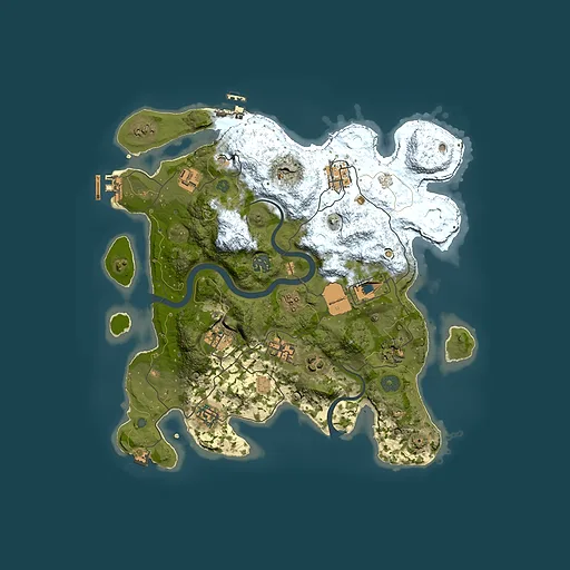 Rust map seed 2122896355, 3500x3500m top-down preview