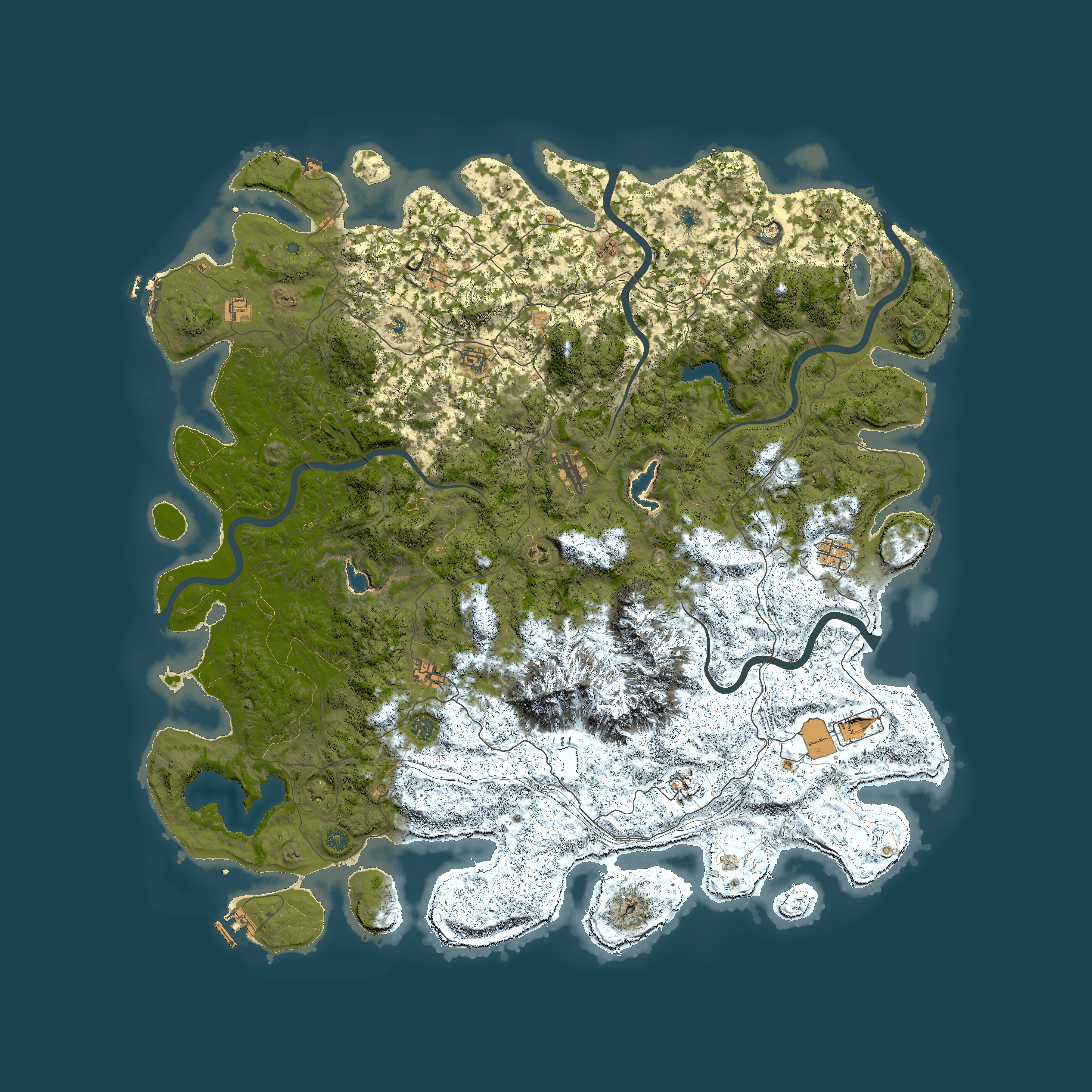 Full top-down render of Rust map seed 1535173513, 5850x5850m