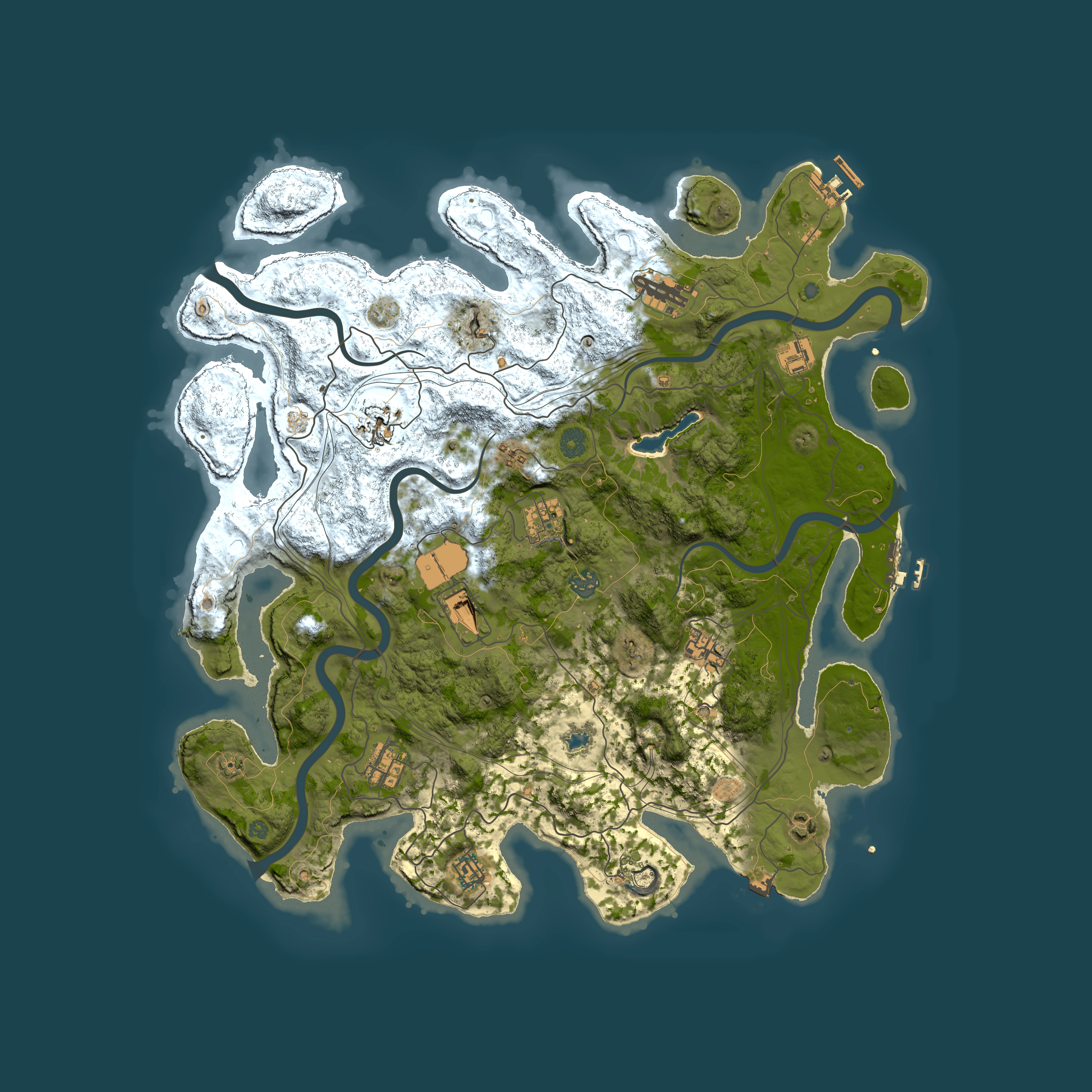 Full top-down render of Rust map seed 584587038, 4400x4400m