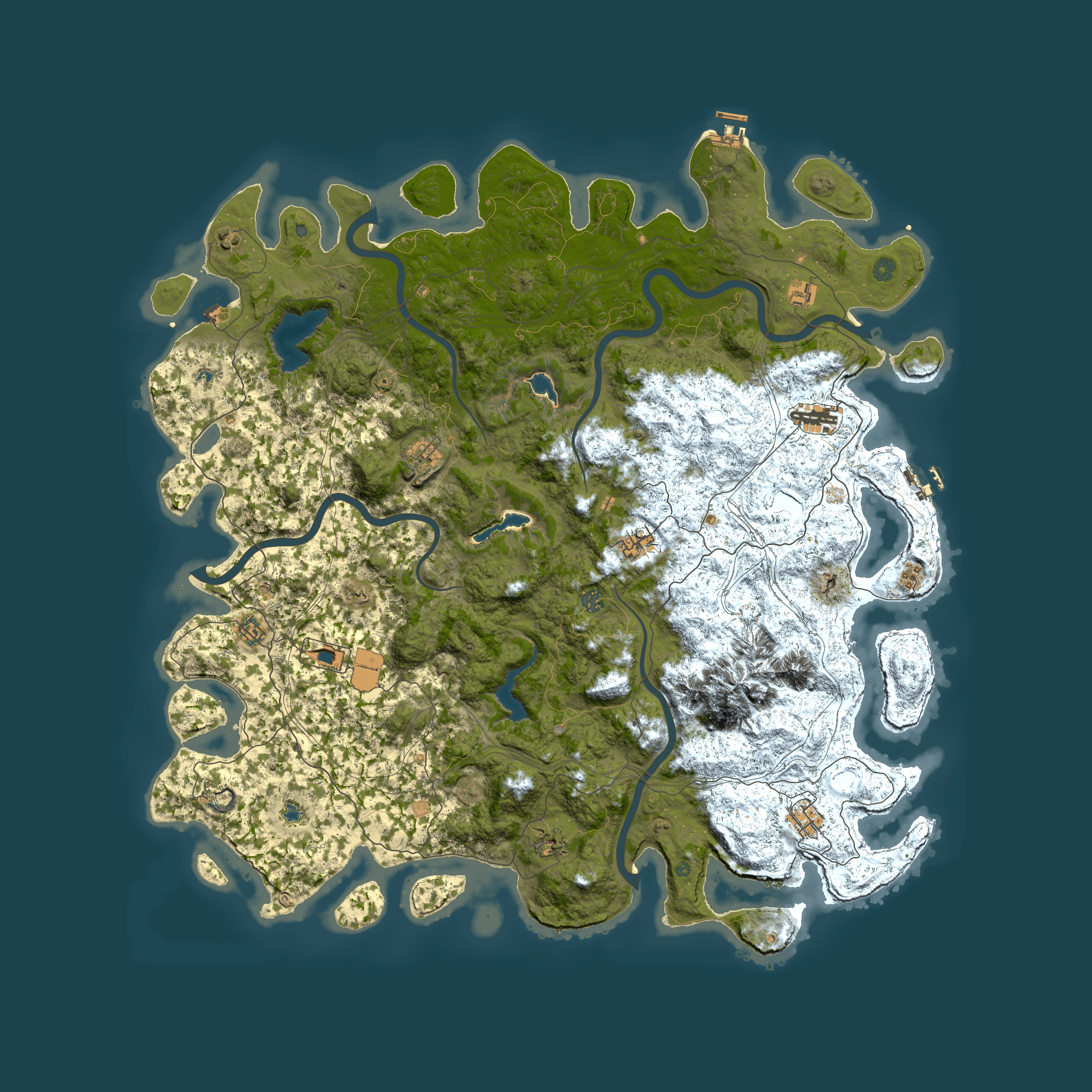 Full top-down render of Rust map seed 1124641401, 5600x5600m