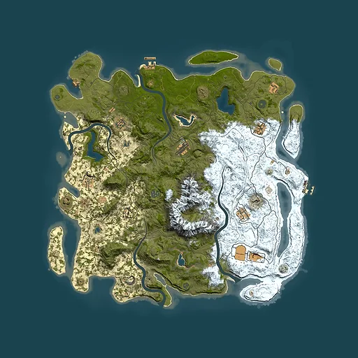 Rust map seed 124784433, 5000x5000m top-down preview