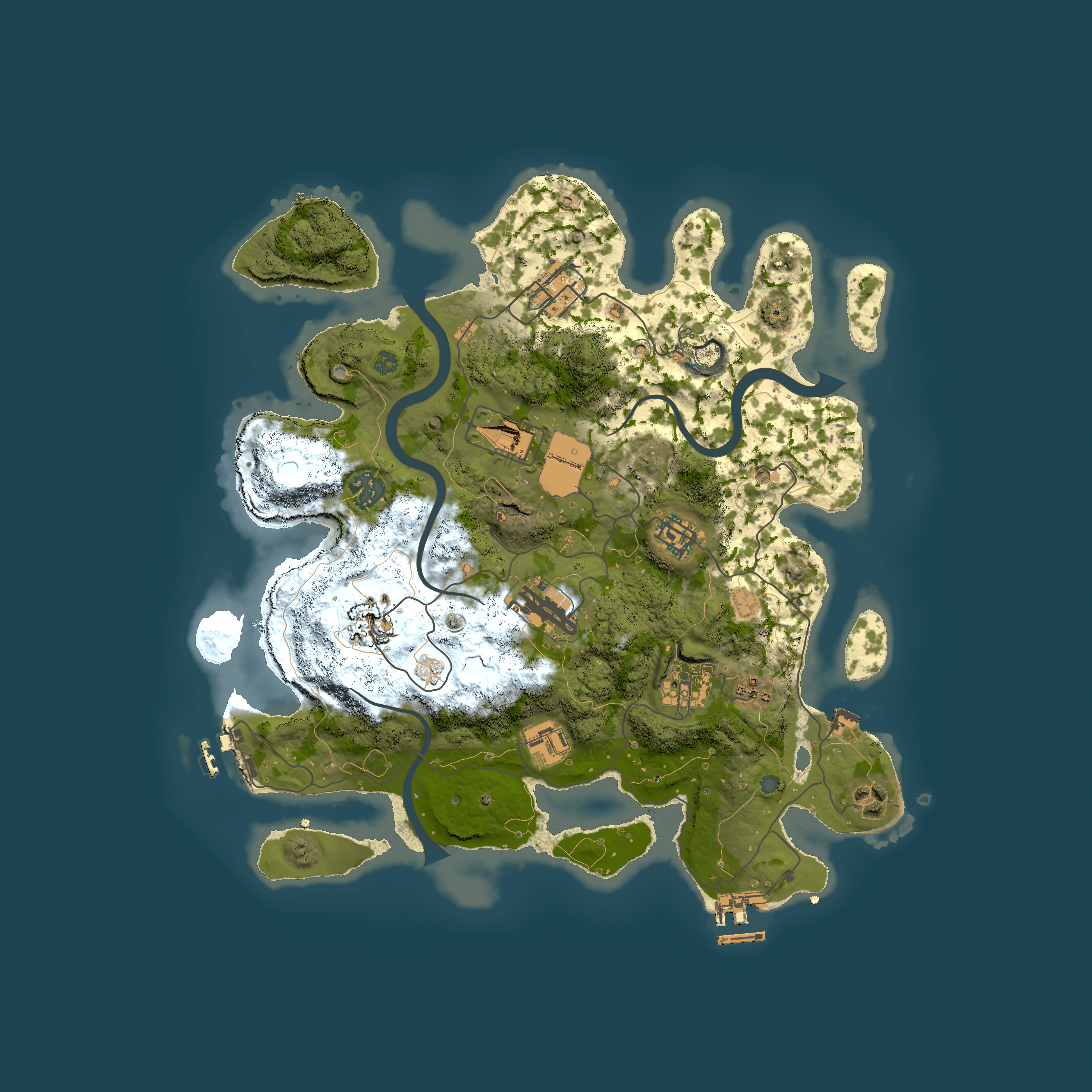 Full top-down render of Rust map seed 1975345602, 3550x3550m