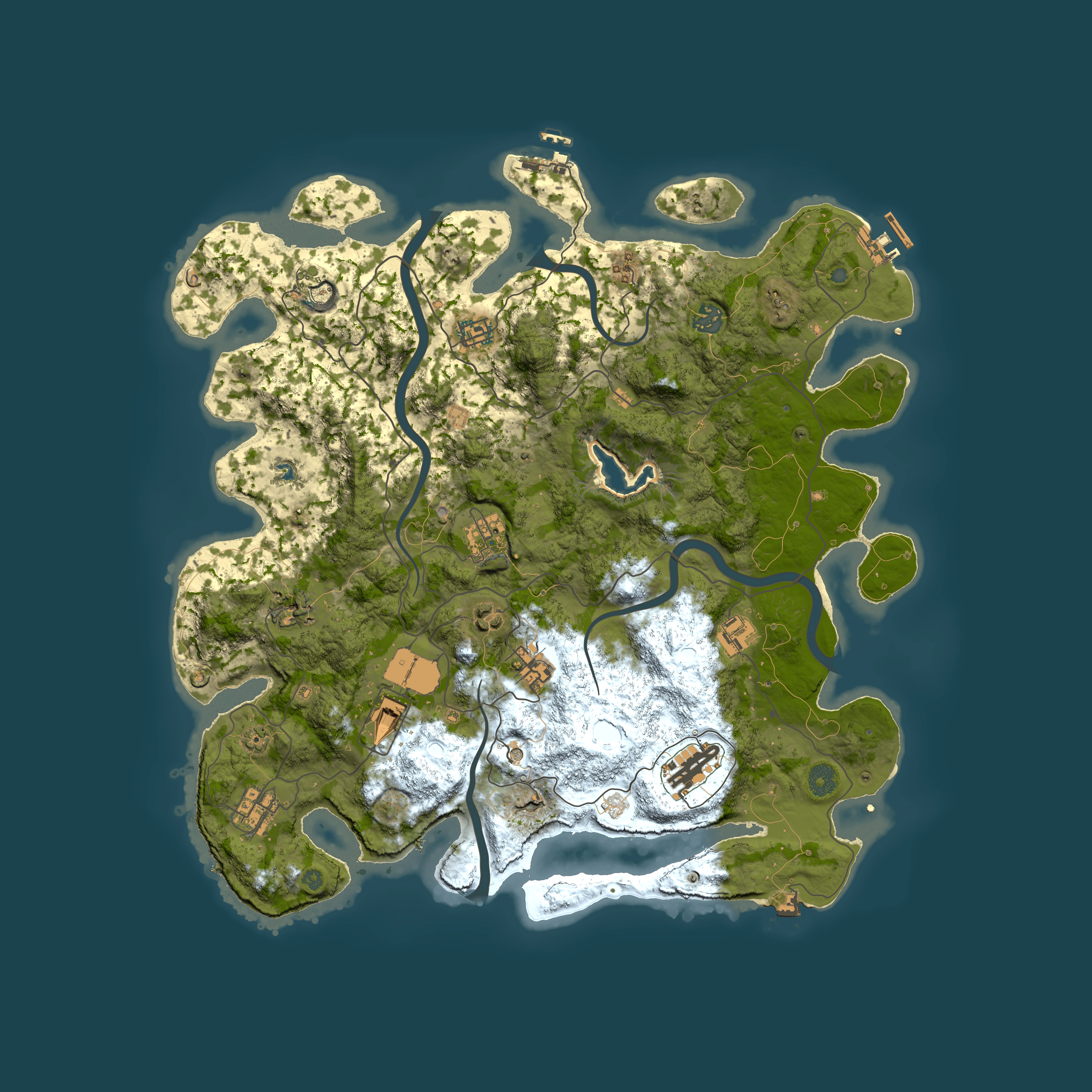 Full top-down render of Rust map seed 215687925, 4200x4200m