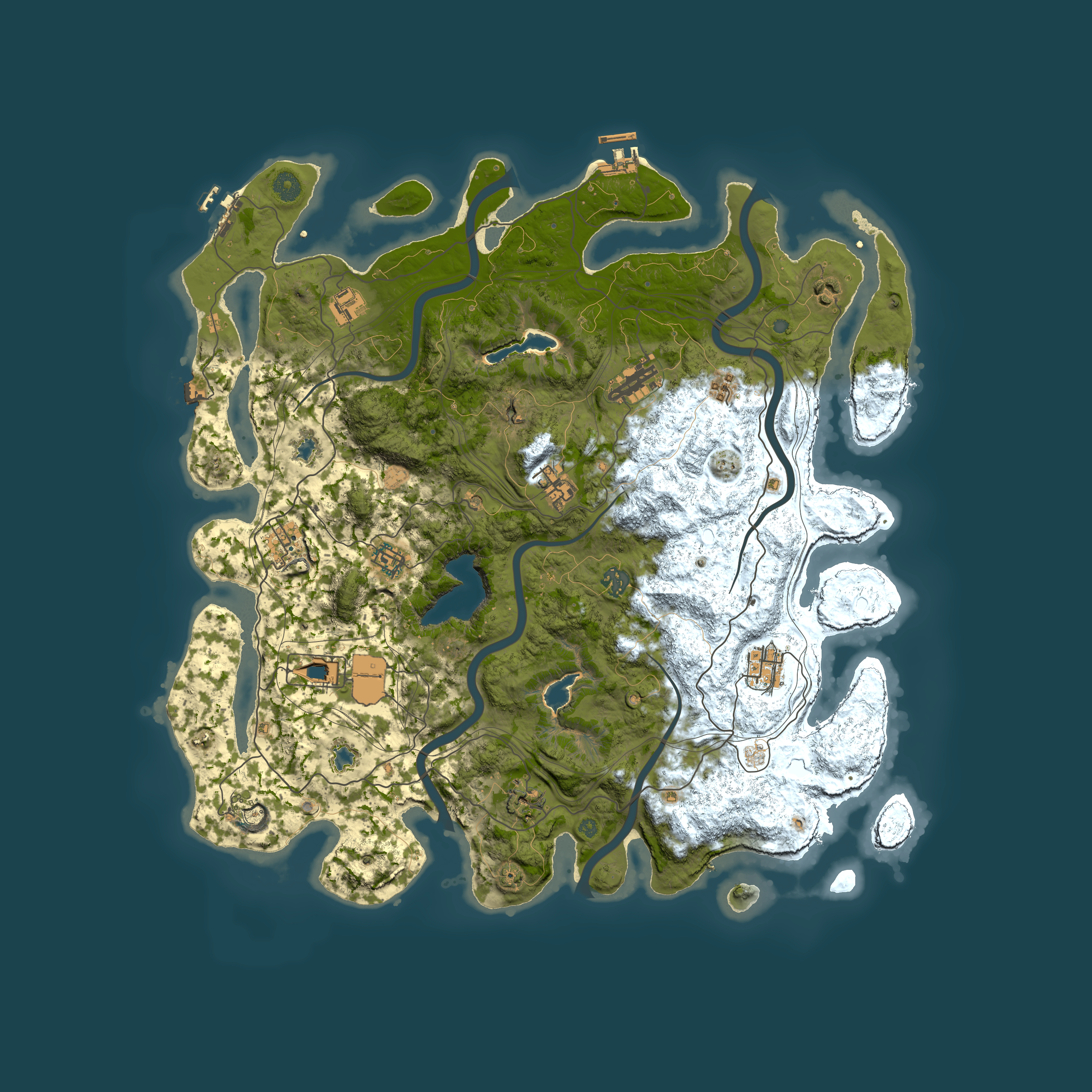 Full top-down render of Rust map seed 1063714832, 4550x4550m