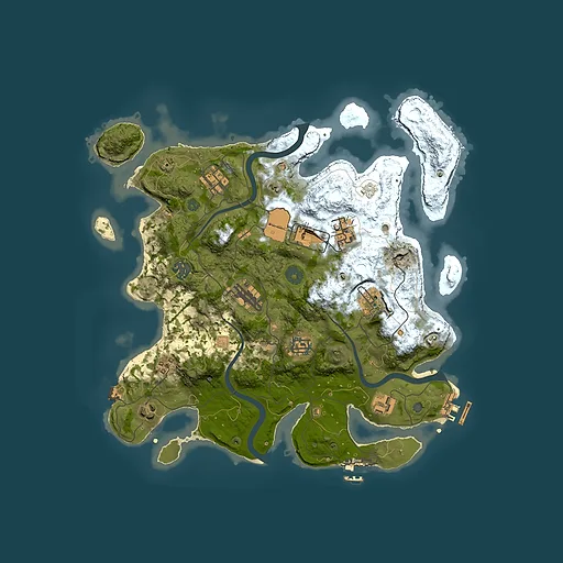 Rust map seed 674374736, 3500x3500m top-down preview